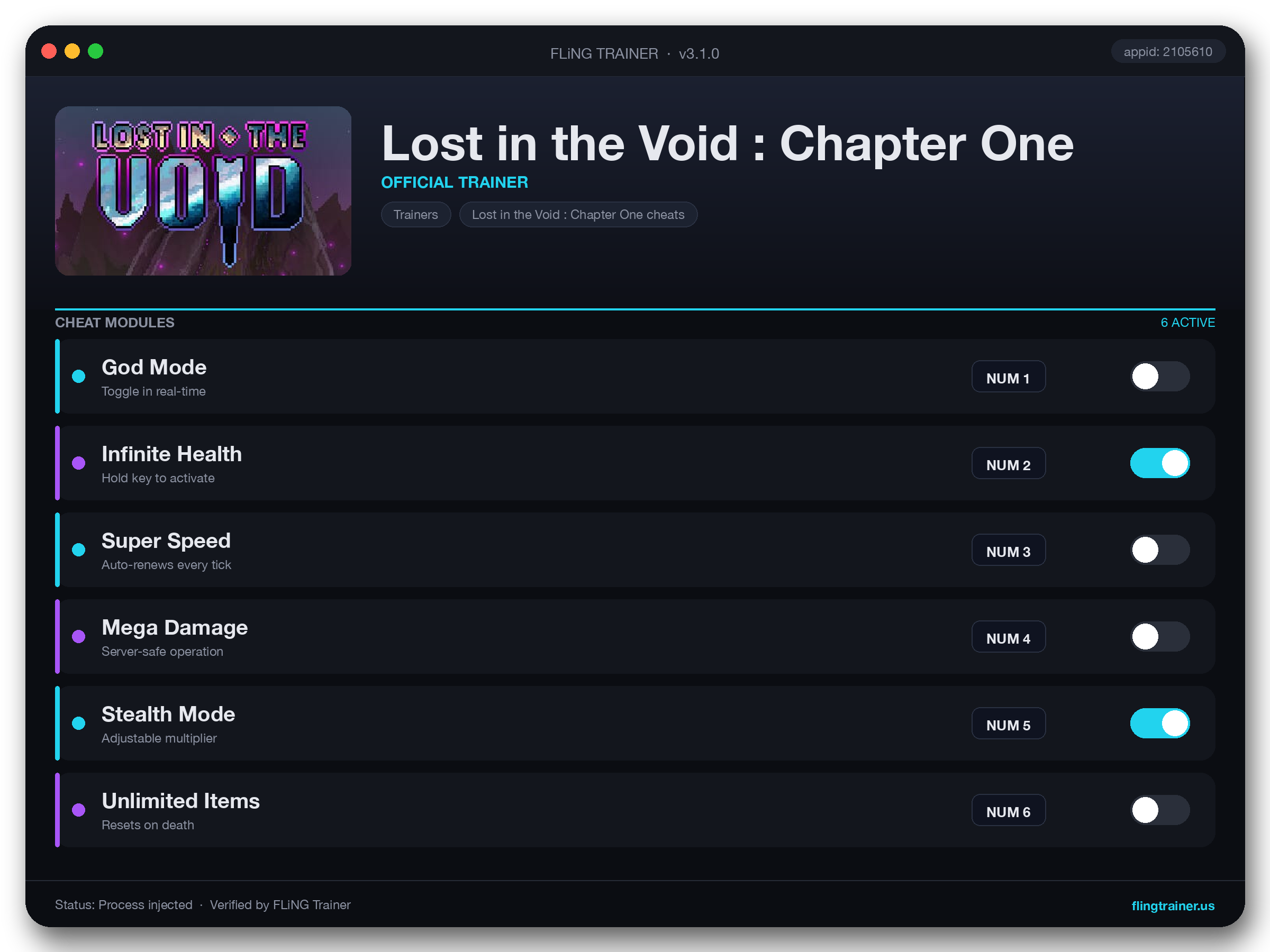 Lost in the Void : Chapter One Trainer interface