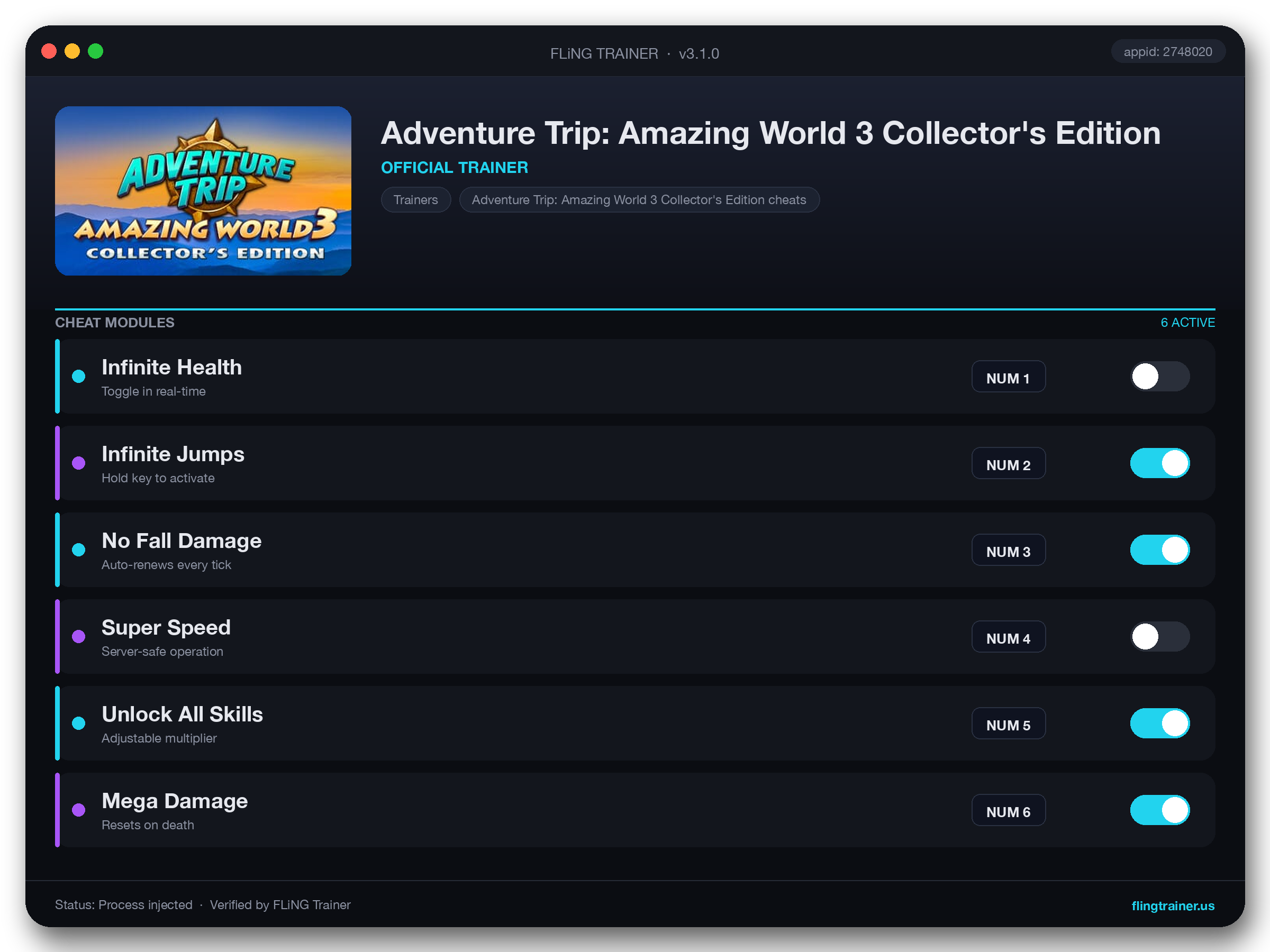 Adventure Trip: Amazing World 3 Collector's Edition Trainer interface