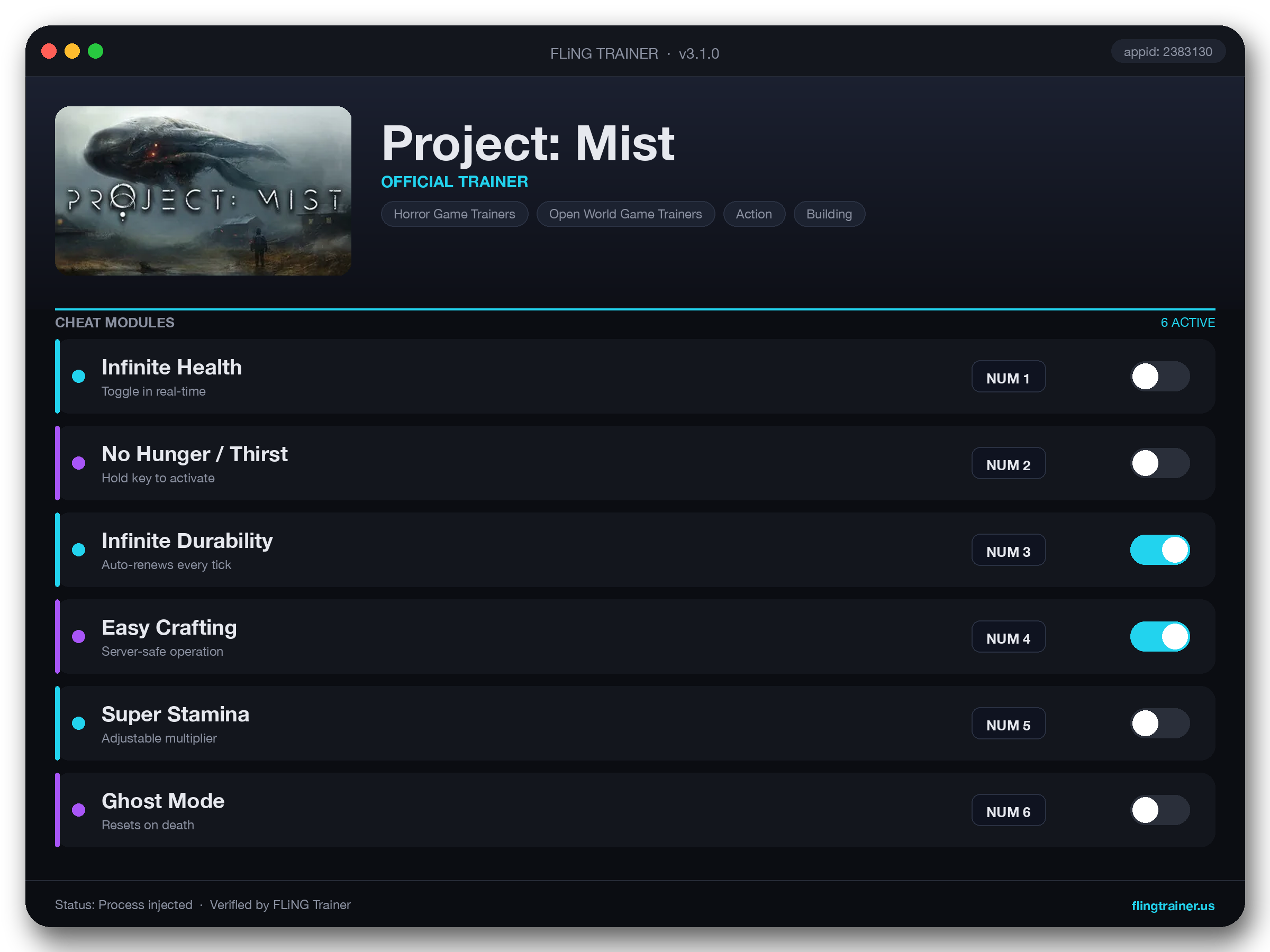Project: Mist Trainer interface