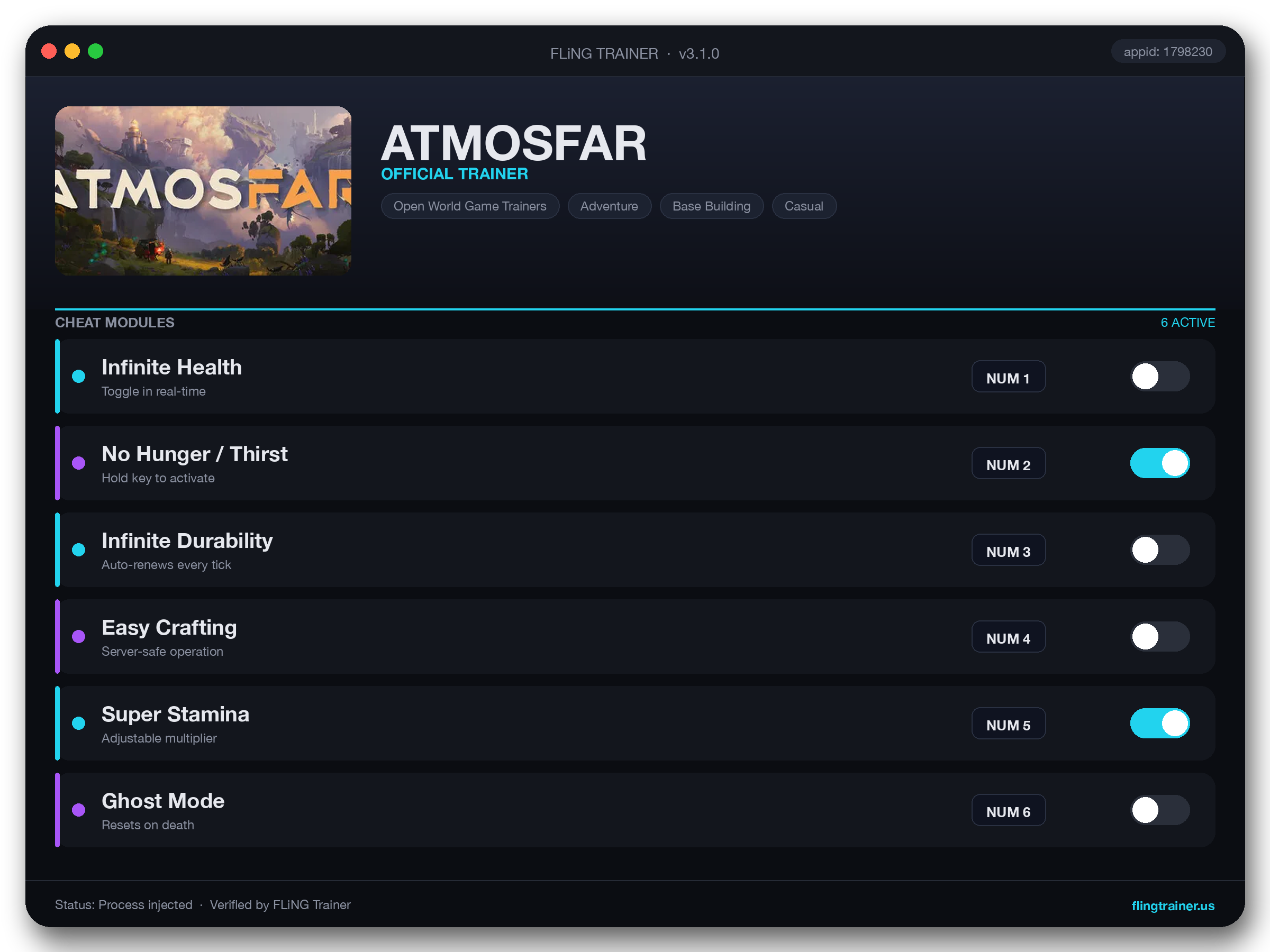 ATMOSFAR Trainer interface