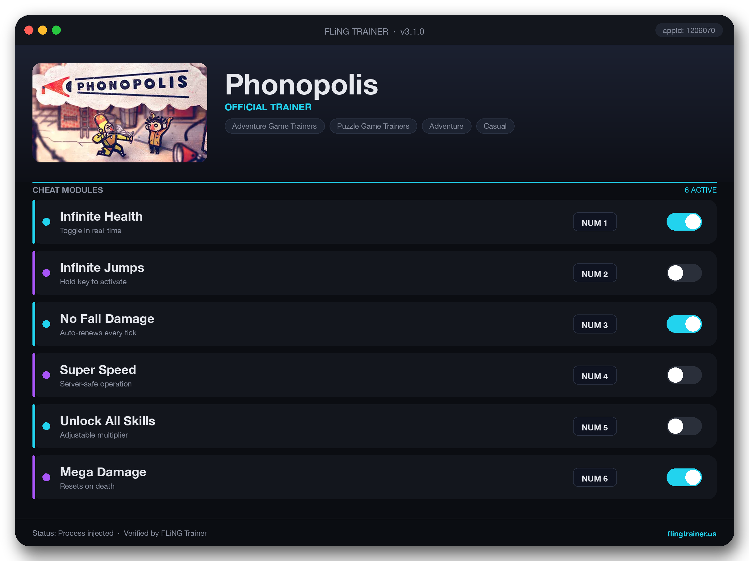 Phonopolis Trainer interface