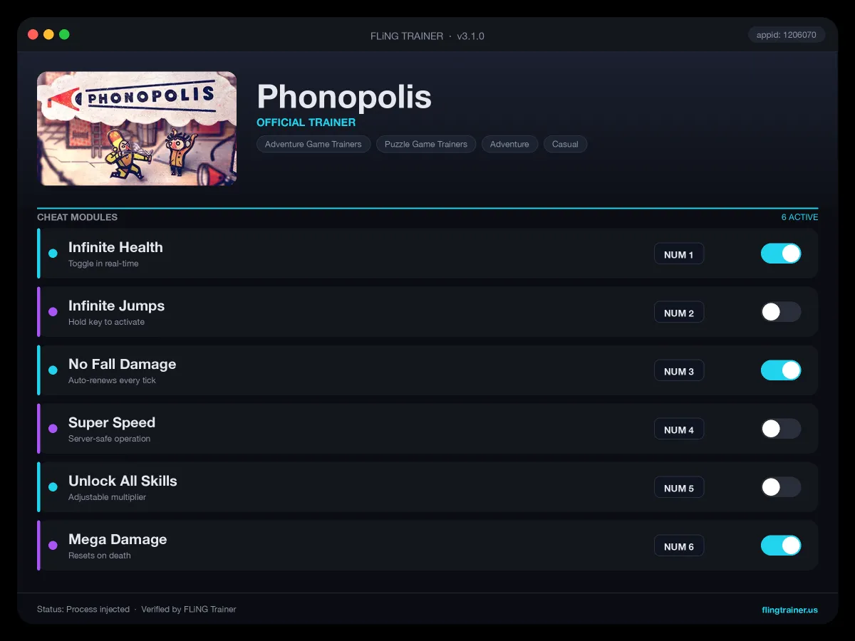 Phonopolis Trainer interface