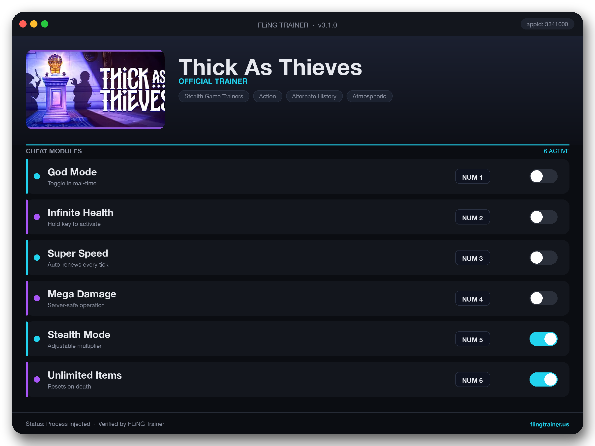 Thick As Thieves Trainer interface