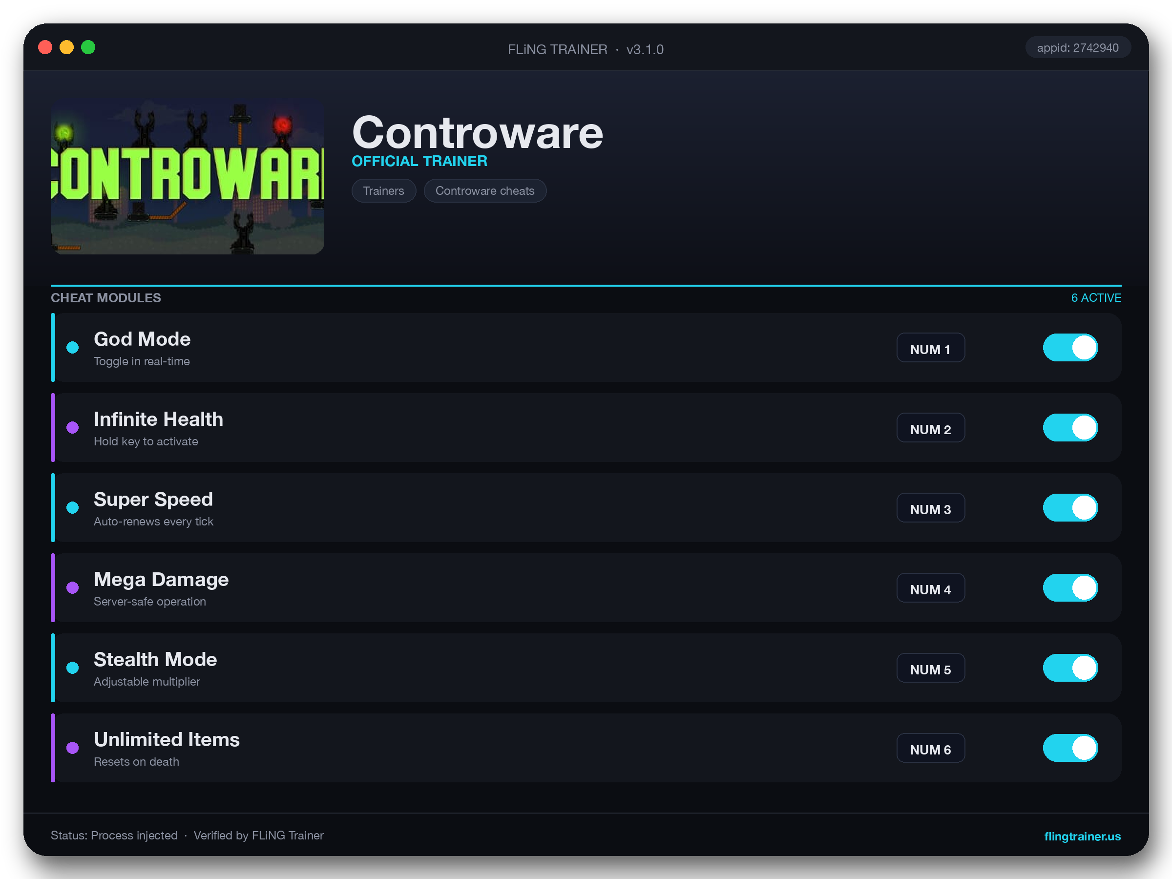 Controware Trainer interface