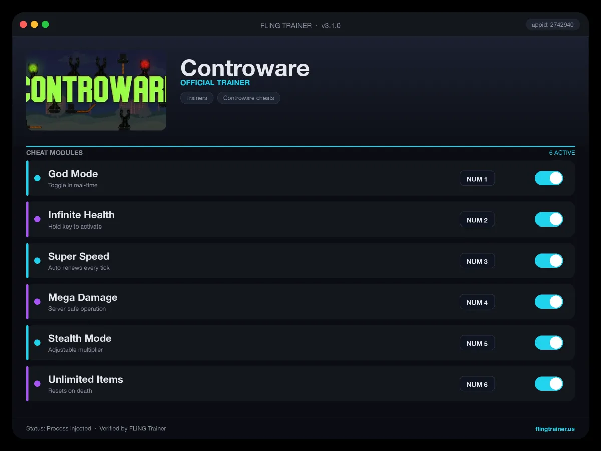 Controware Trainer interface