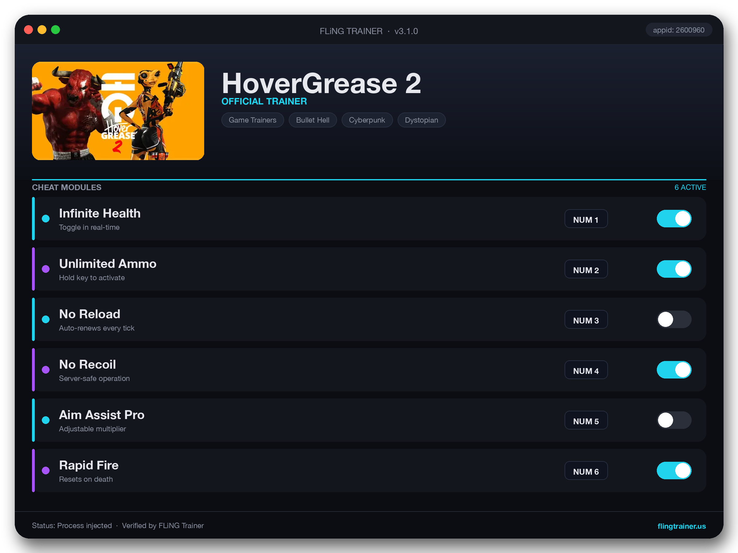 HoverGrease 2 Trainer interface