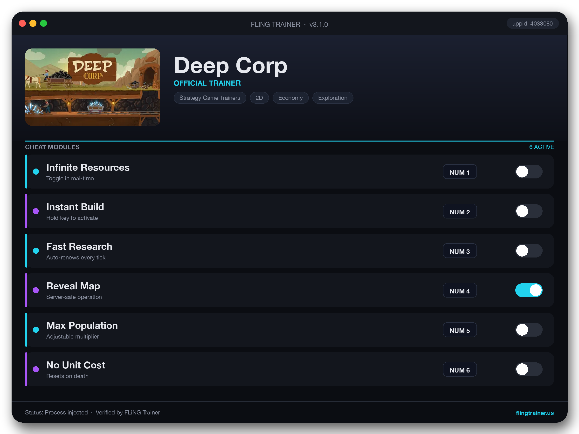 Deep Corp Trainer interface