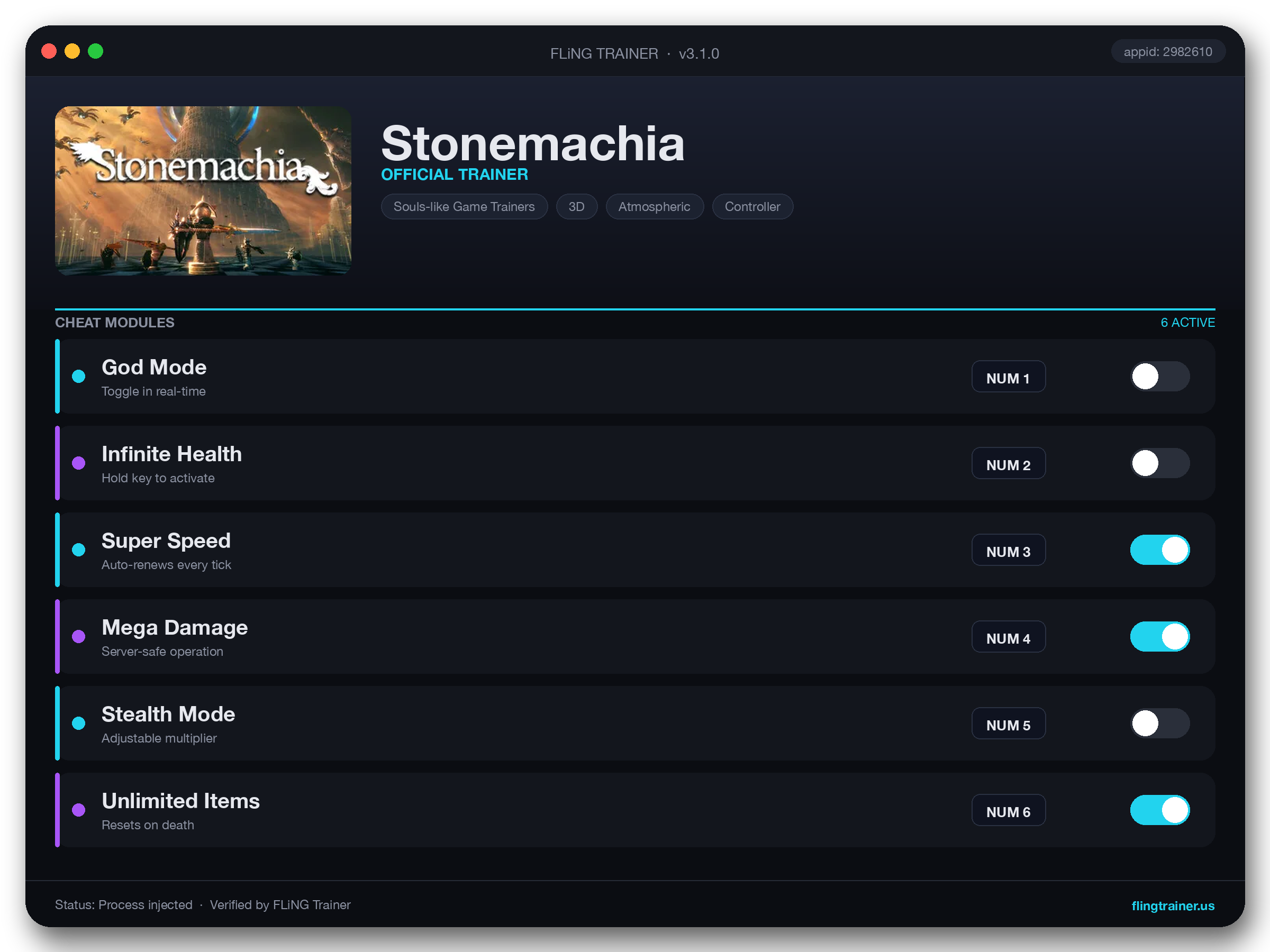 Stonemachia Trainer interface