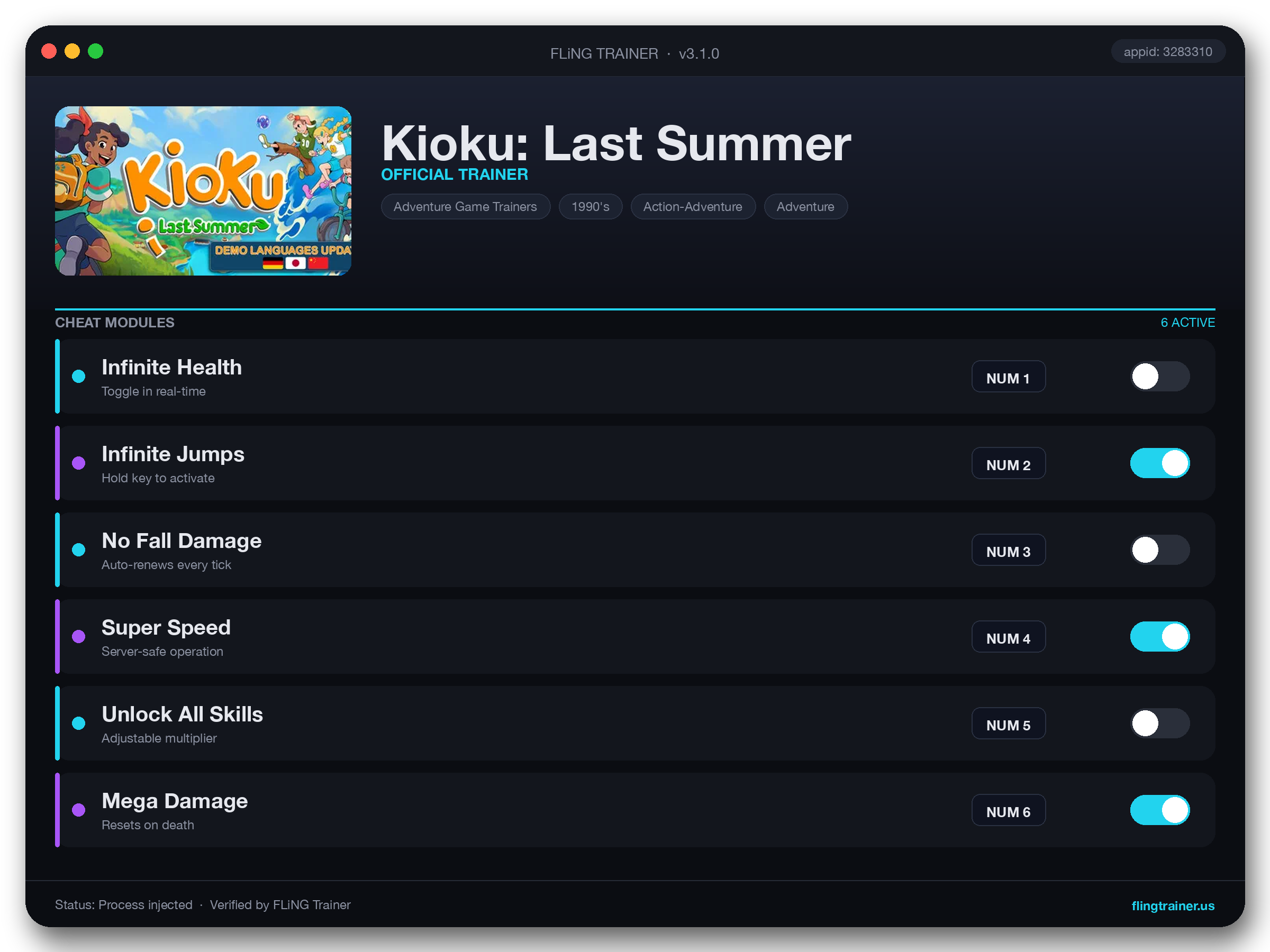 Kioku: Last Summer Trainer interface