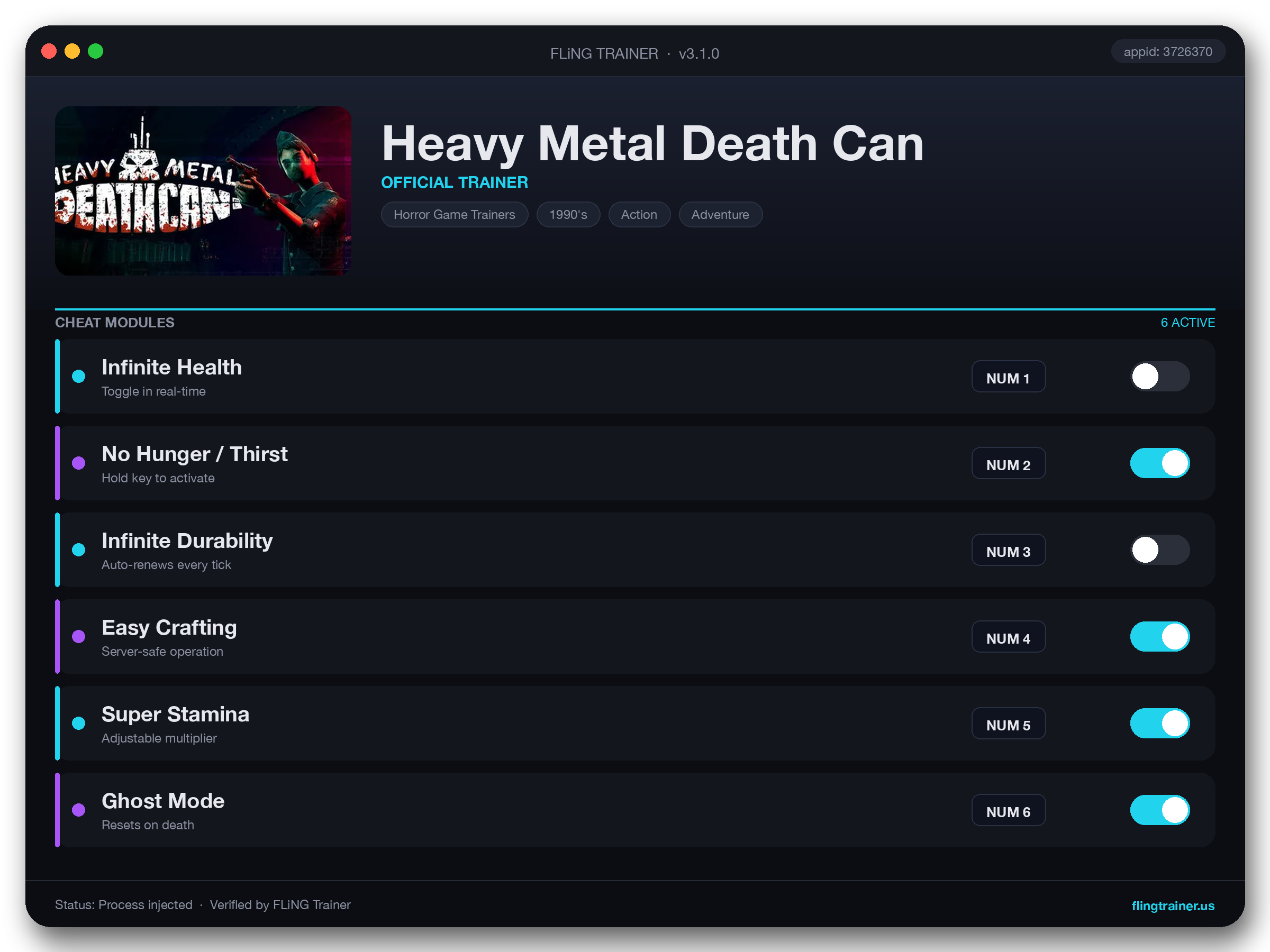 Heavy Metal Death Can Trainer interface