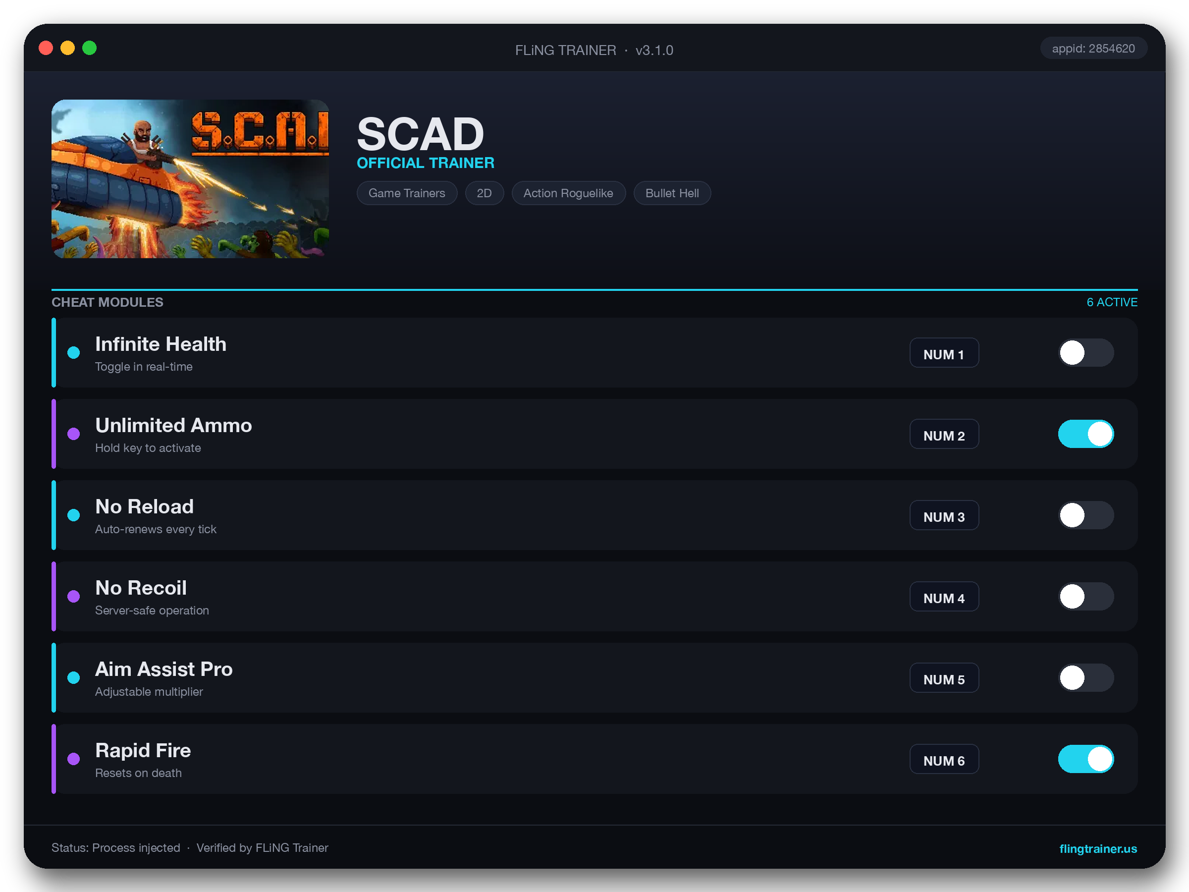 SCAD Trainer interface