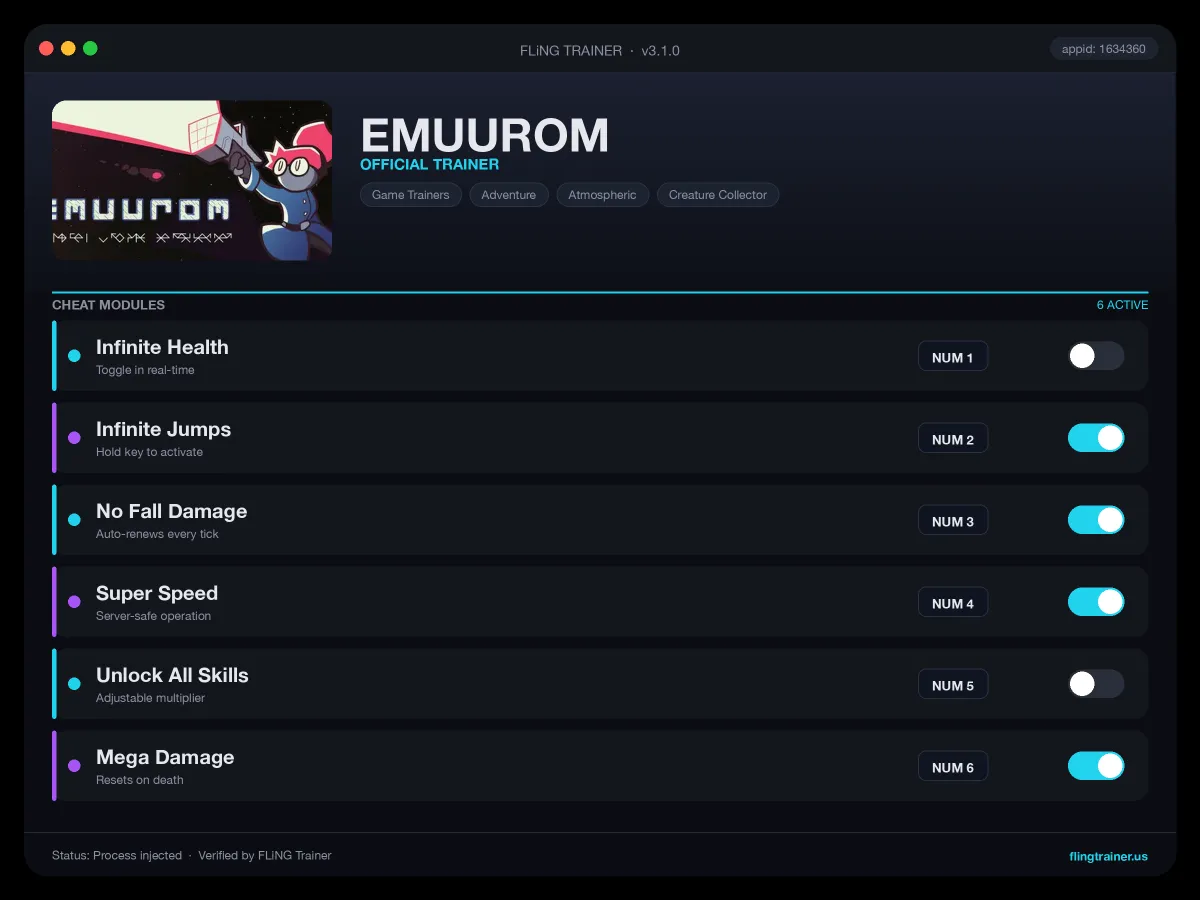 EMUUROM Trainer interface