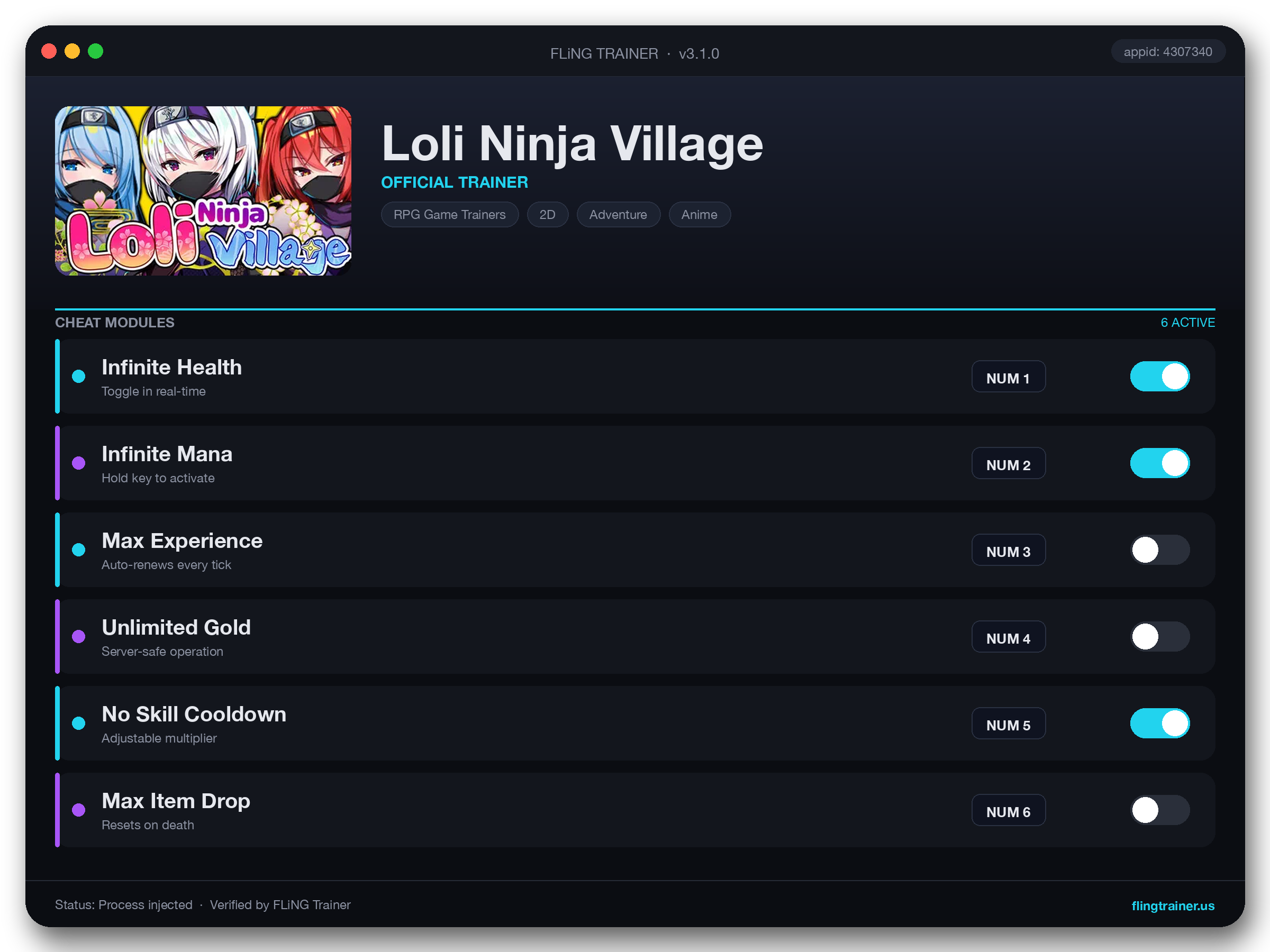 Loli Ninja Village Trainer interface