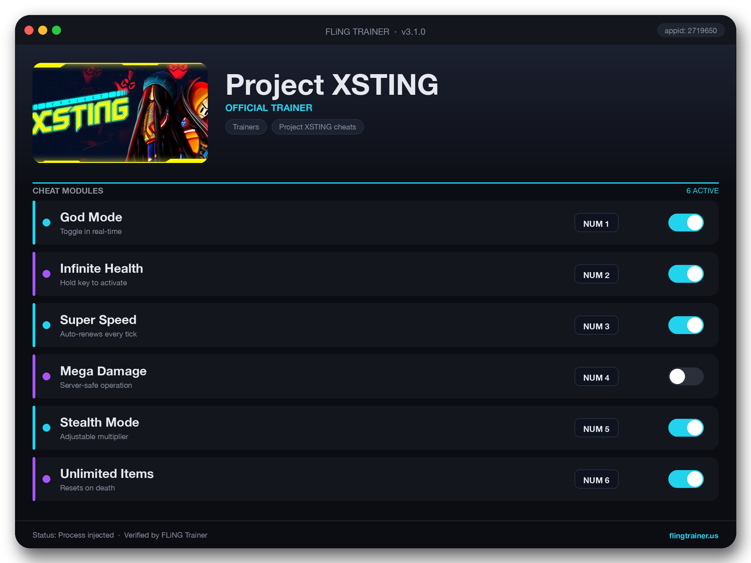 Project XSTING Trainer interface