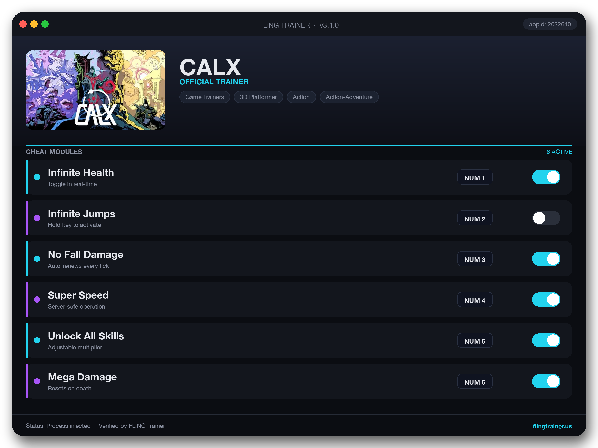 CALX Trainer interface