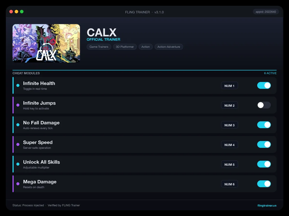 CALX Trainer interface