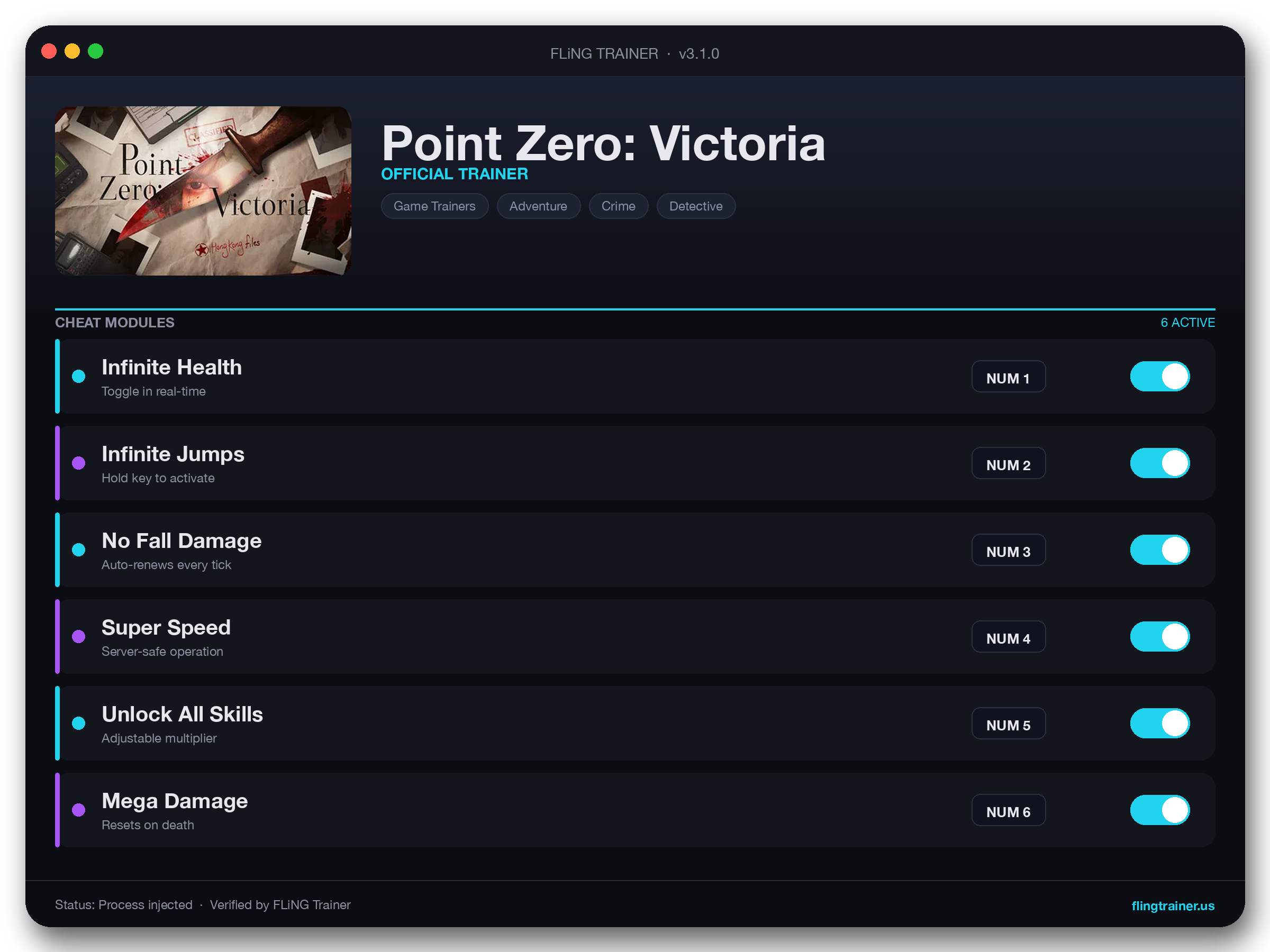 Point Zero: Victoria Trainer interface