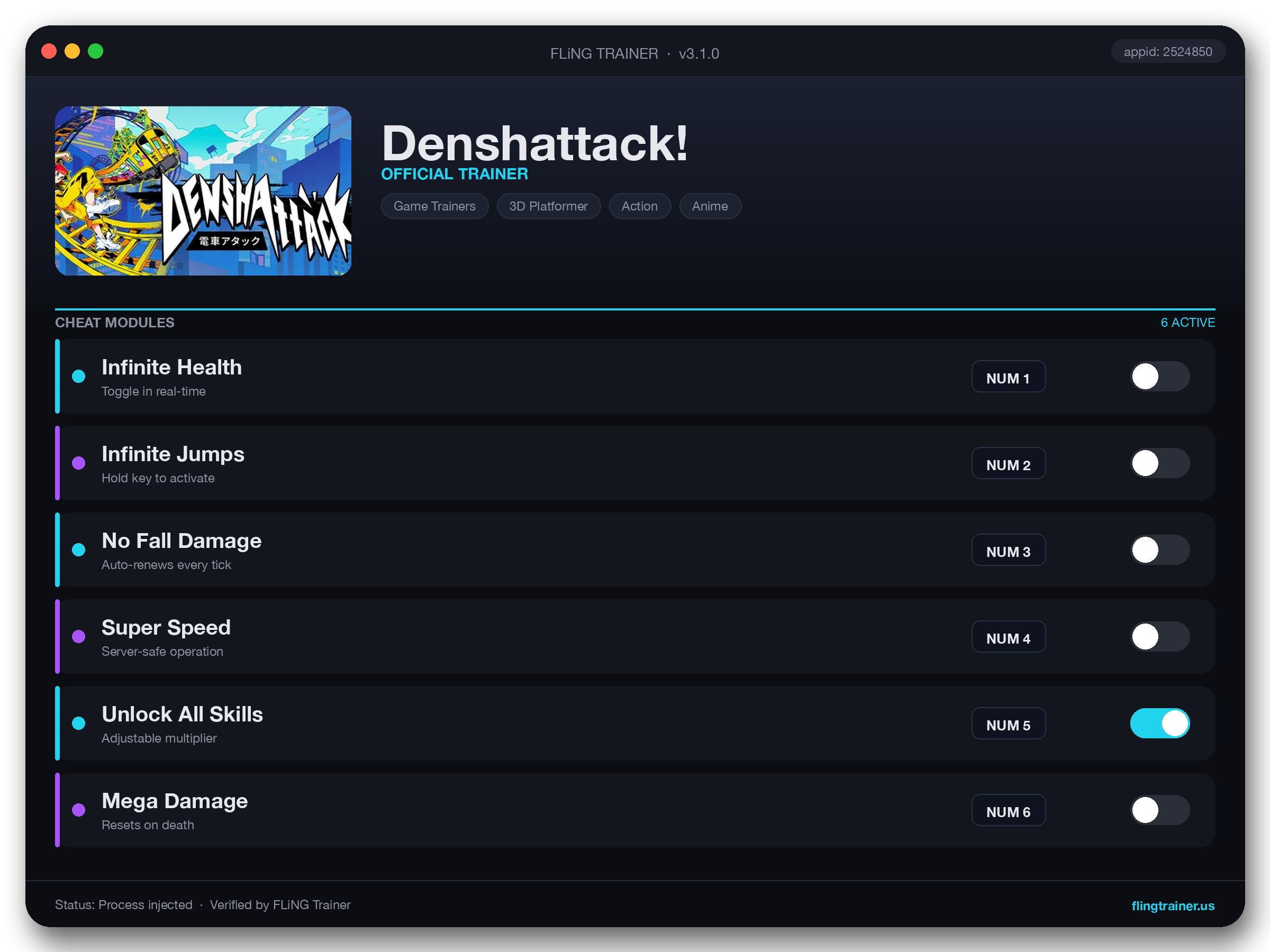 Denshattack! Trainer interface