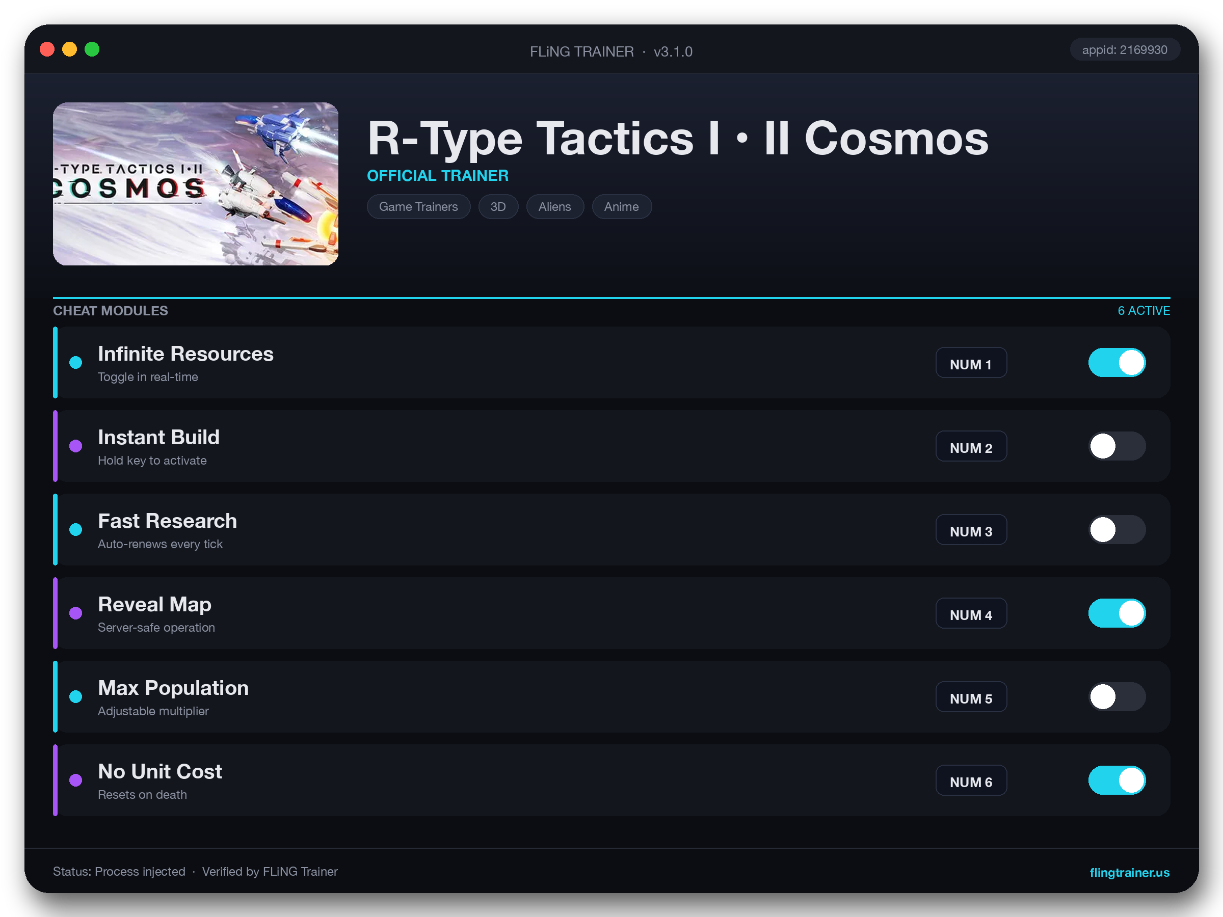 R-Type Tactics I • II Cosmos Trainer interface