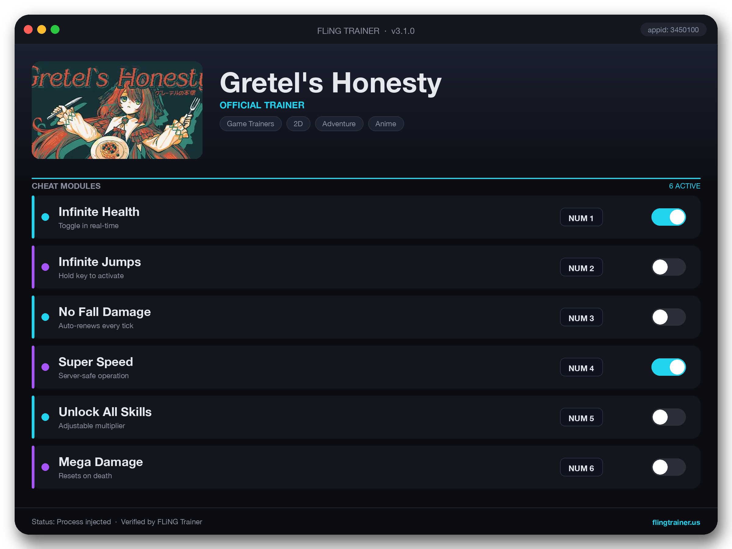 Gretel's Honesty Trainer interface