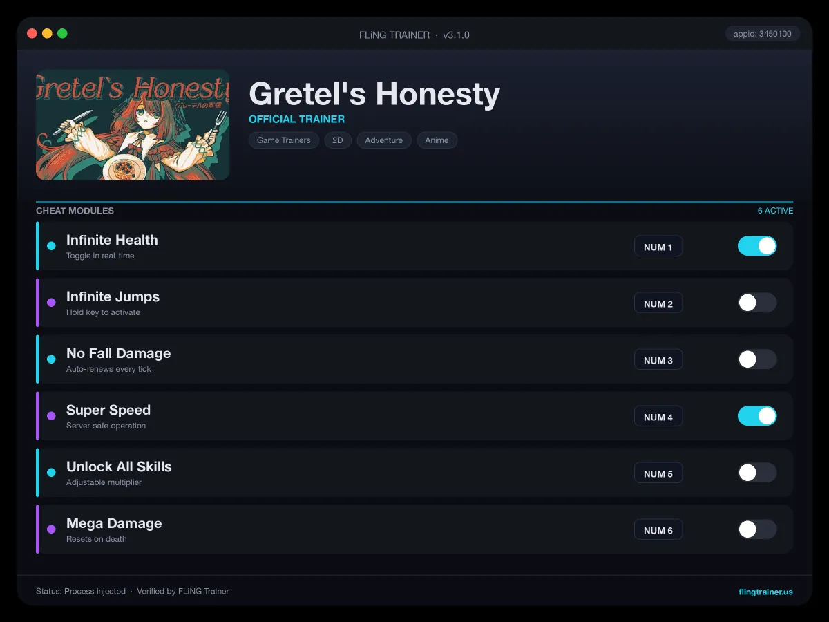 Gretel's Honesty Trainer interface