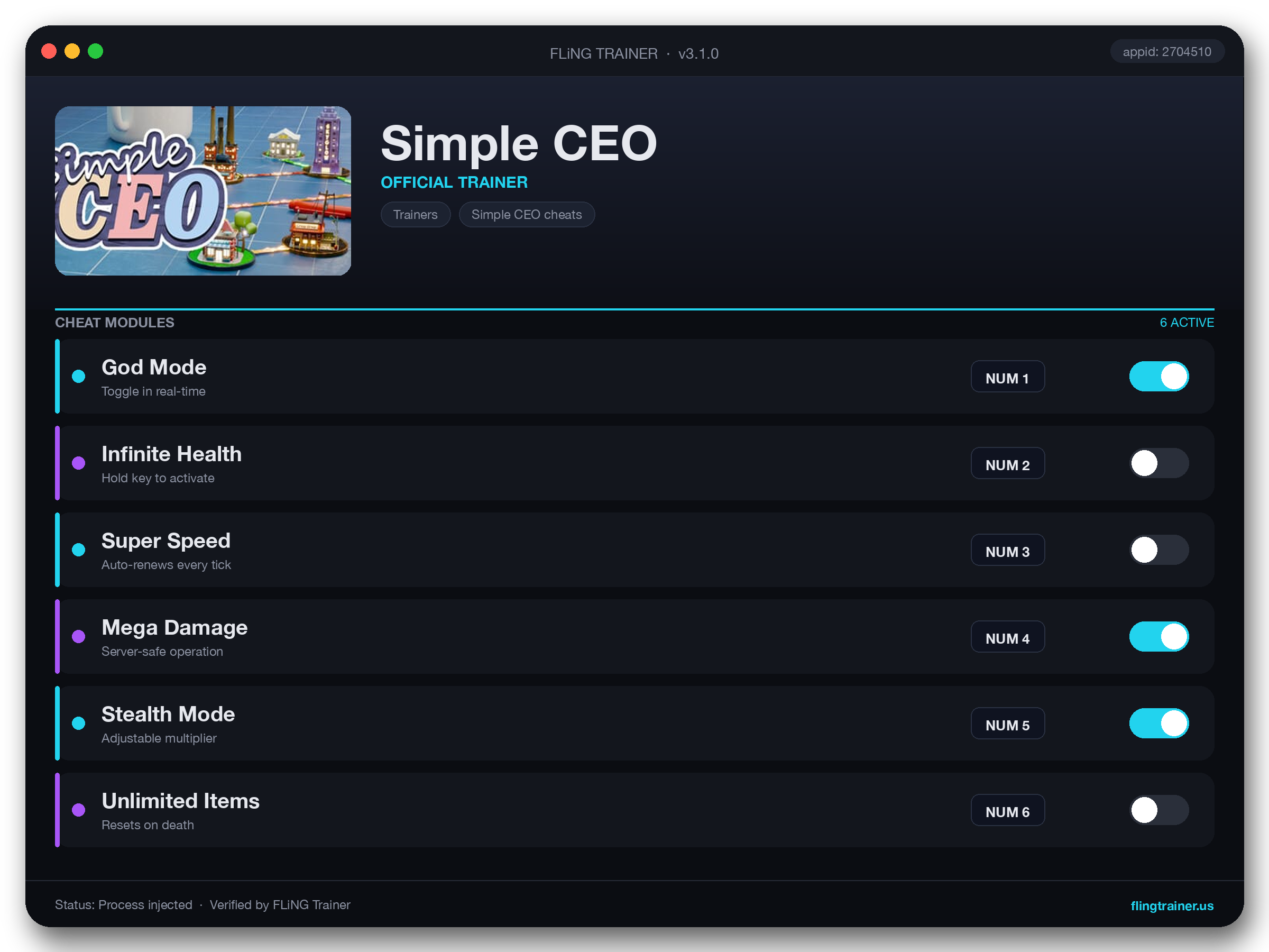Simple CEO Trainer interface