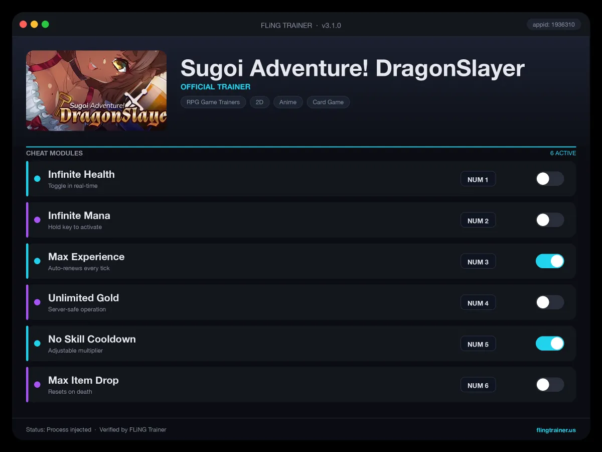 Sugoi Adventure! DragonSlayer Trainer interface