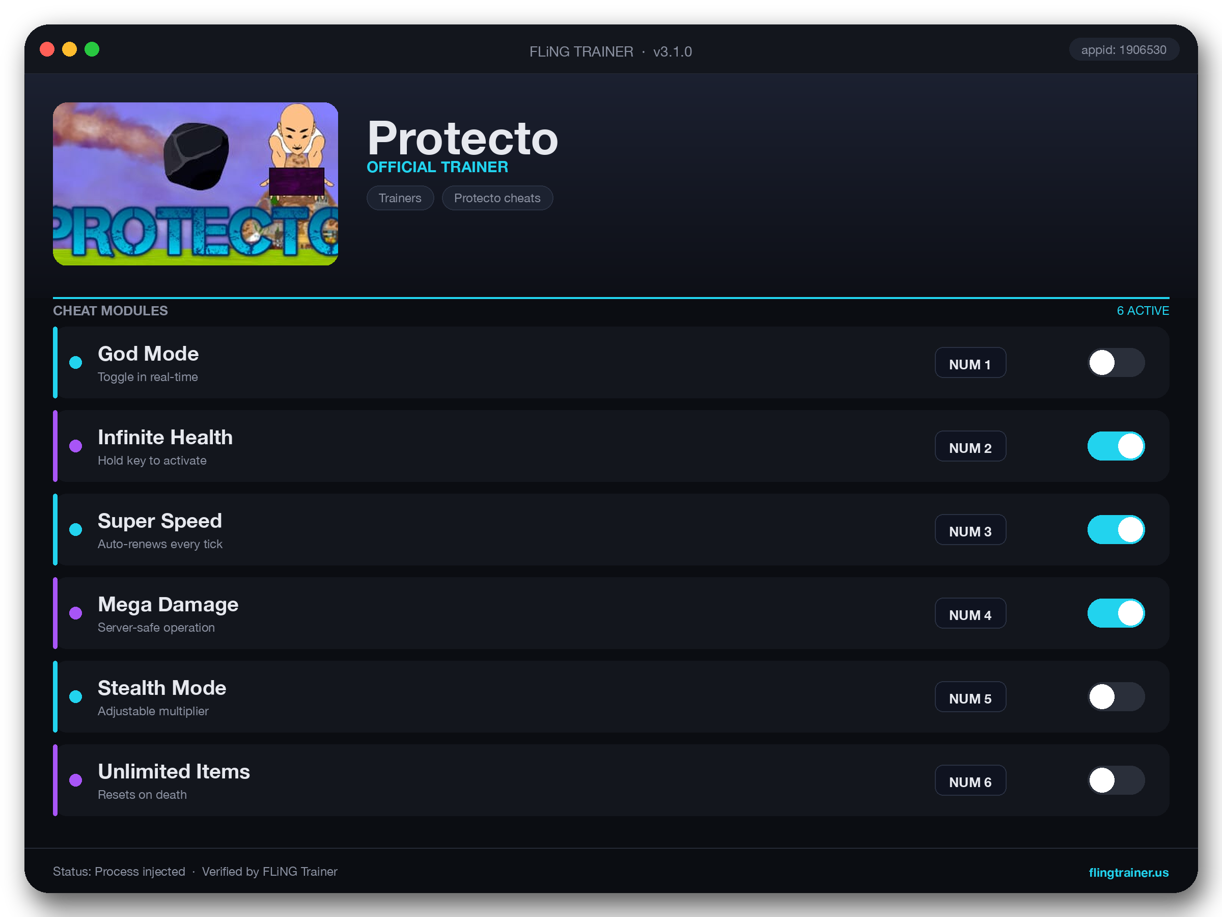Protecto Trainer interface