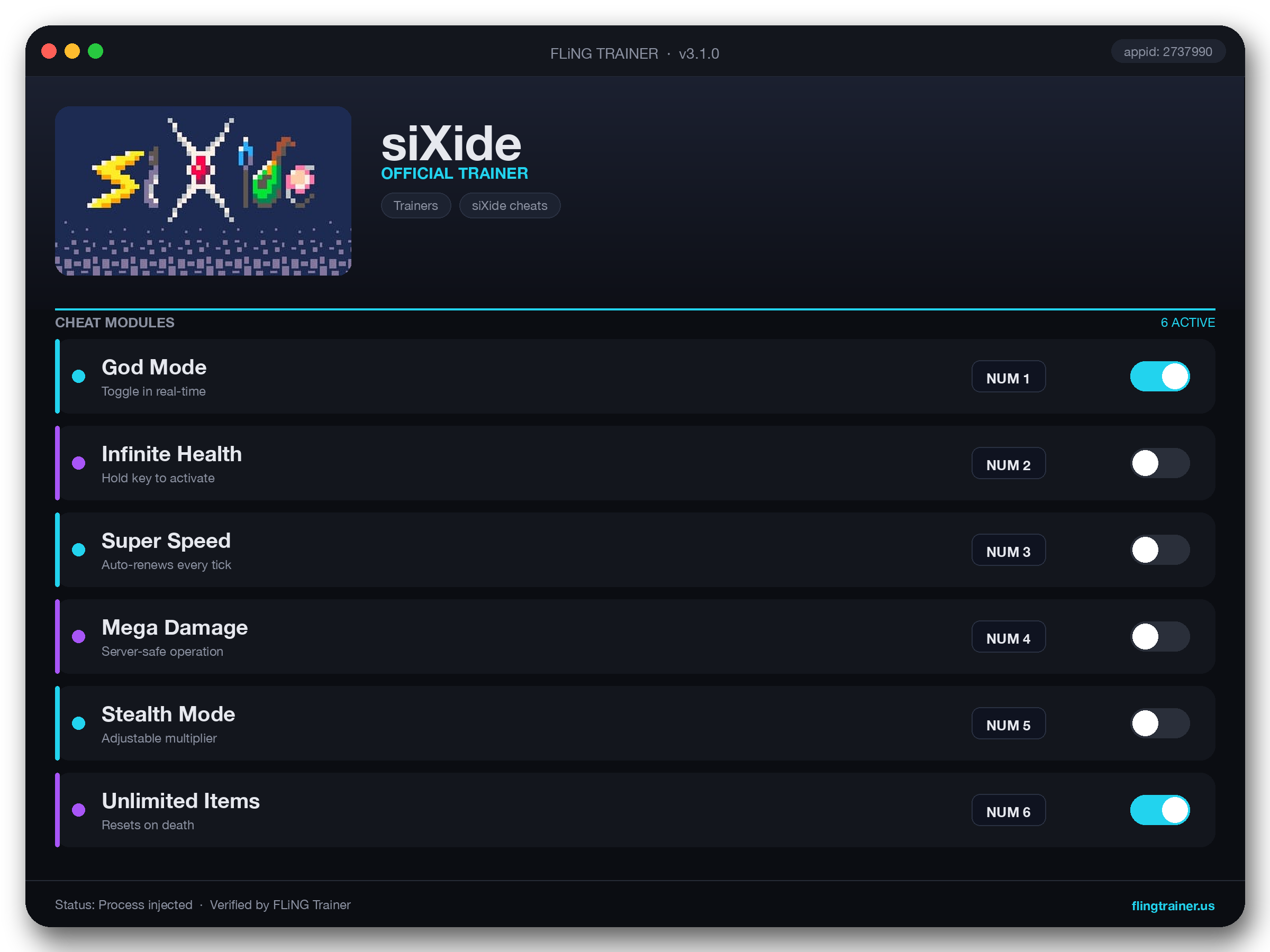 siXide Trainer interface
