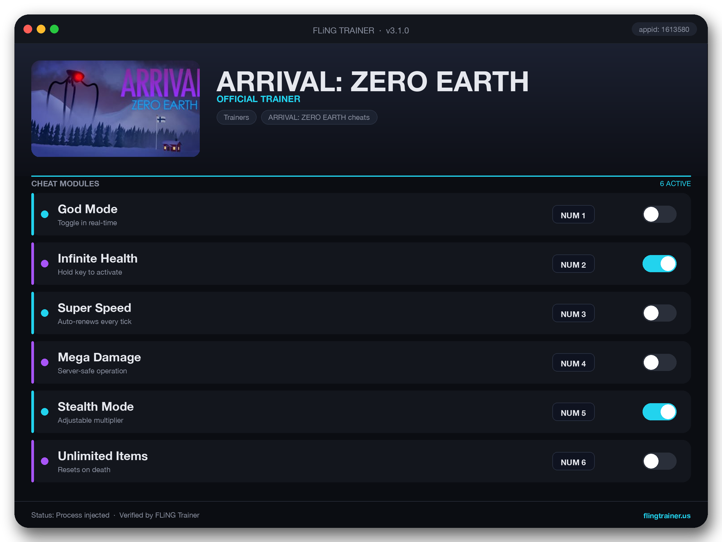 ARRIVAL: ZERO EARTH Trainer interface