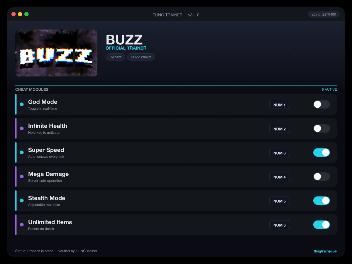 BUZZ Trainer interface