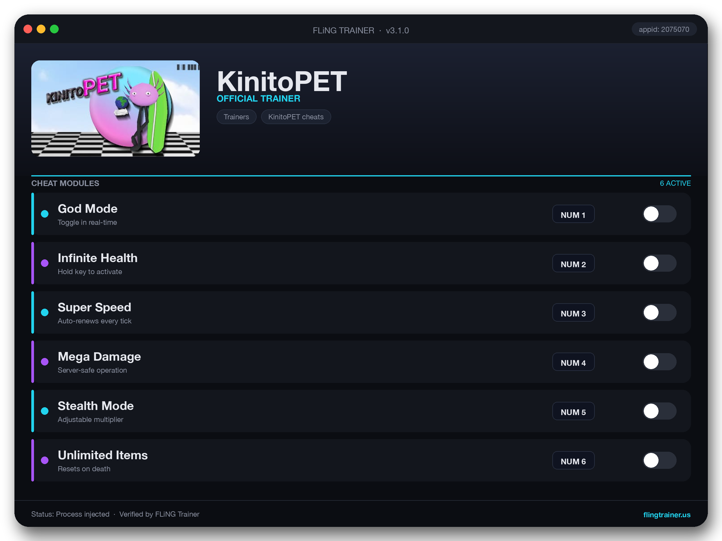 KinitoPET Trainer interface