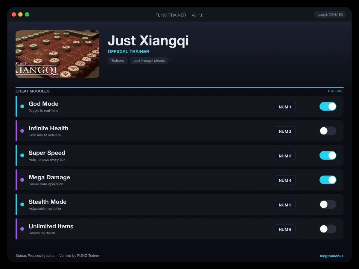 Just Xiangqi Trainer interface