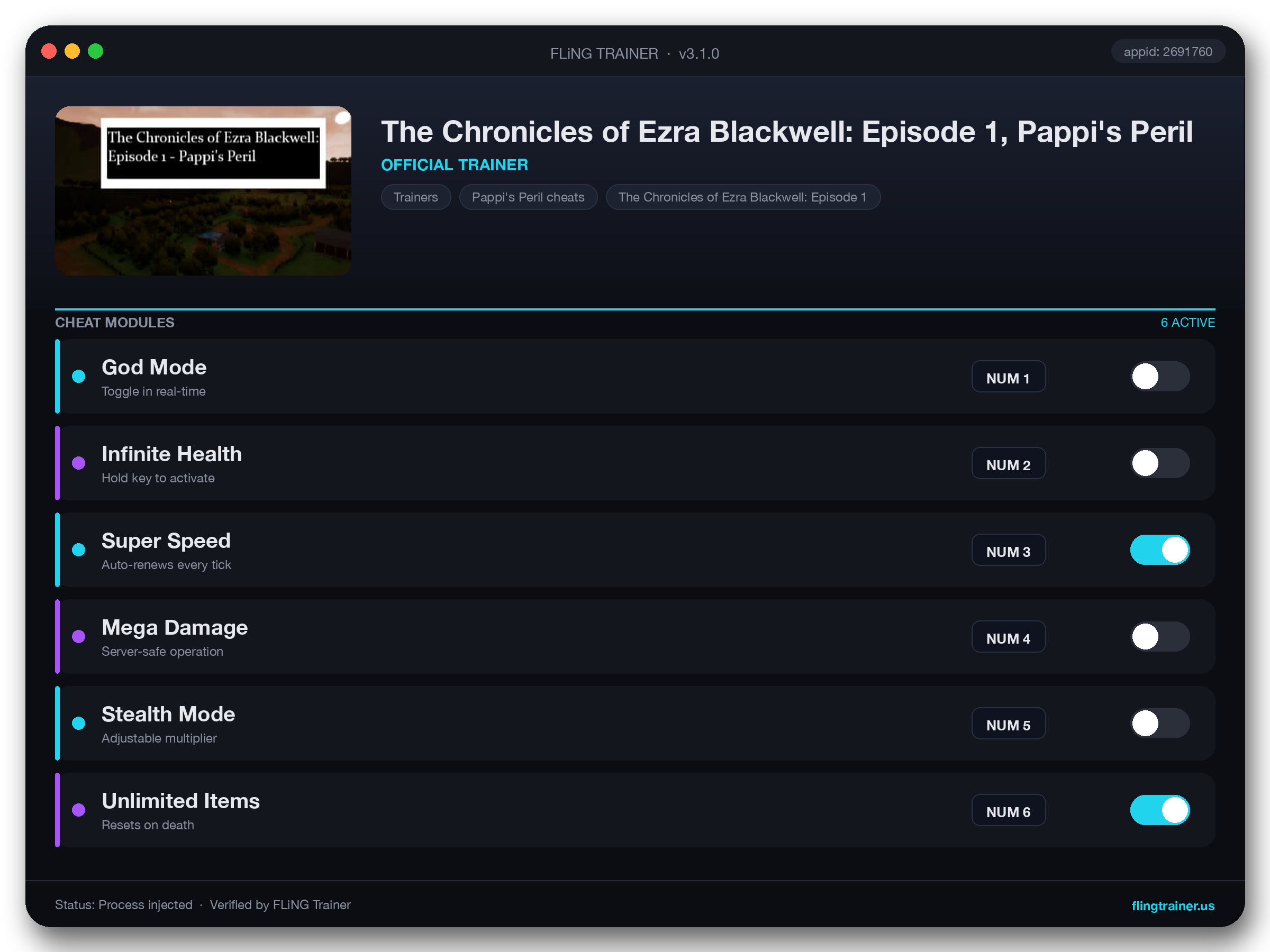 The Chronicles of Ezra Blackwell: Episode 1, Pappi's Peril Trainer interface