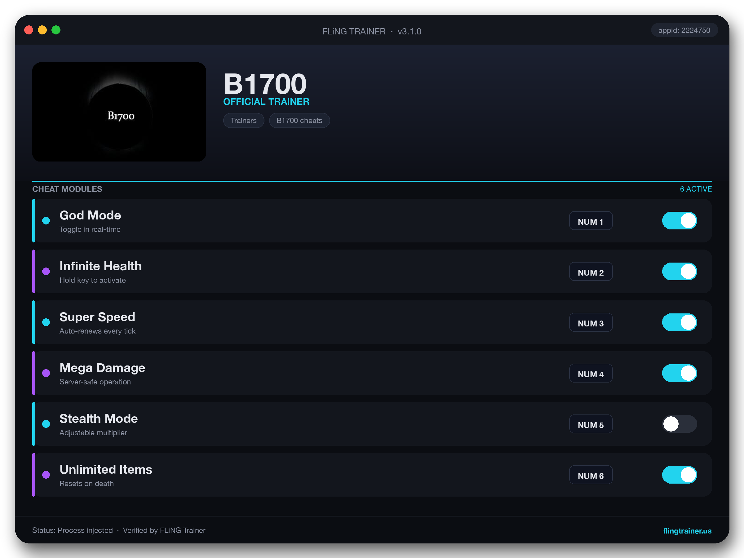 B1700 Trainer interface