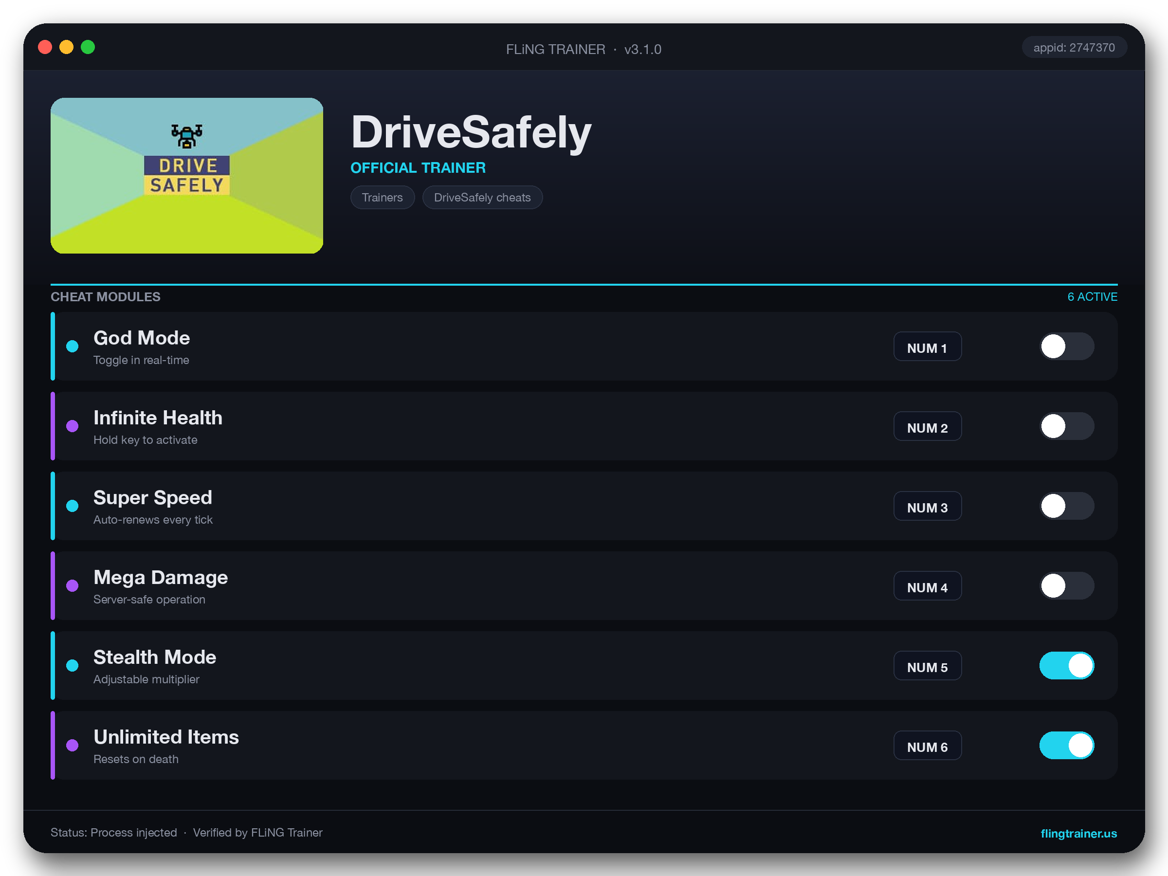 DriveSafely Trainer interface
