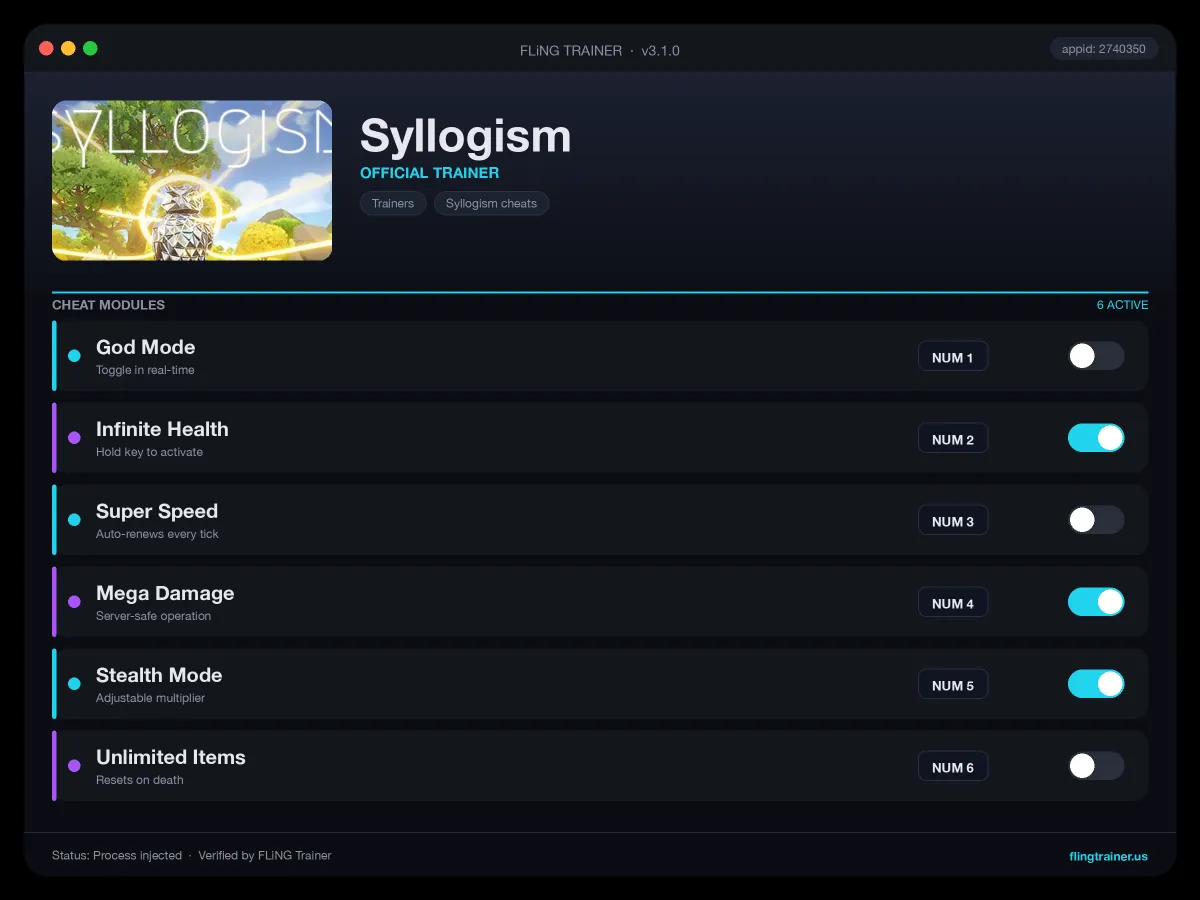 Syllogism Trainer interface