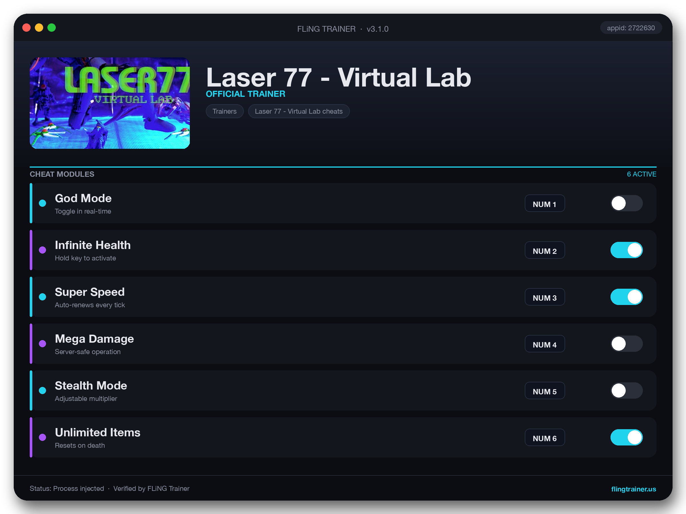 Laser 77 - Virtual Lab Trainer interface