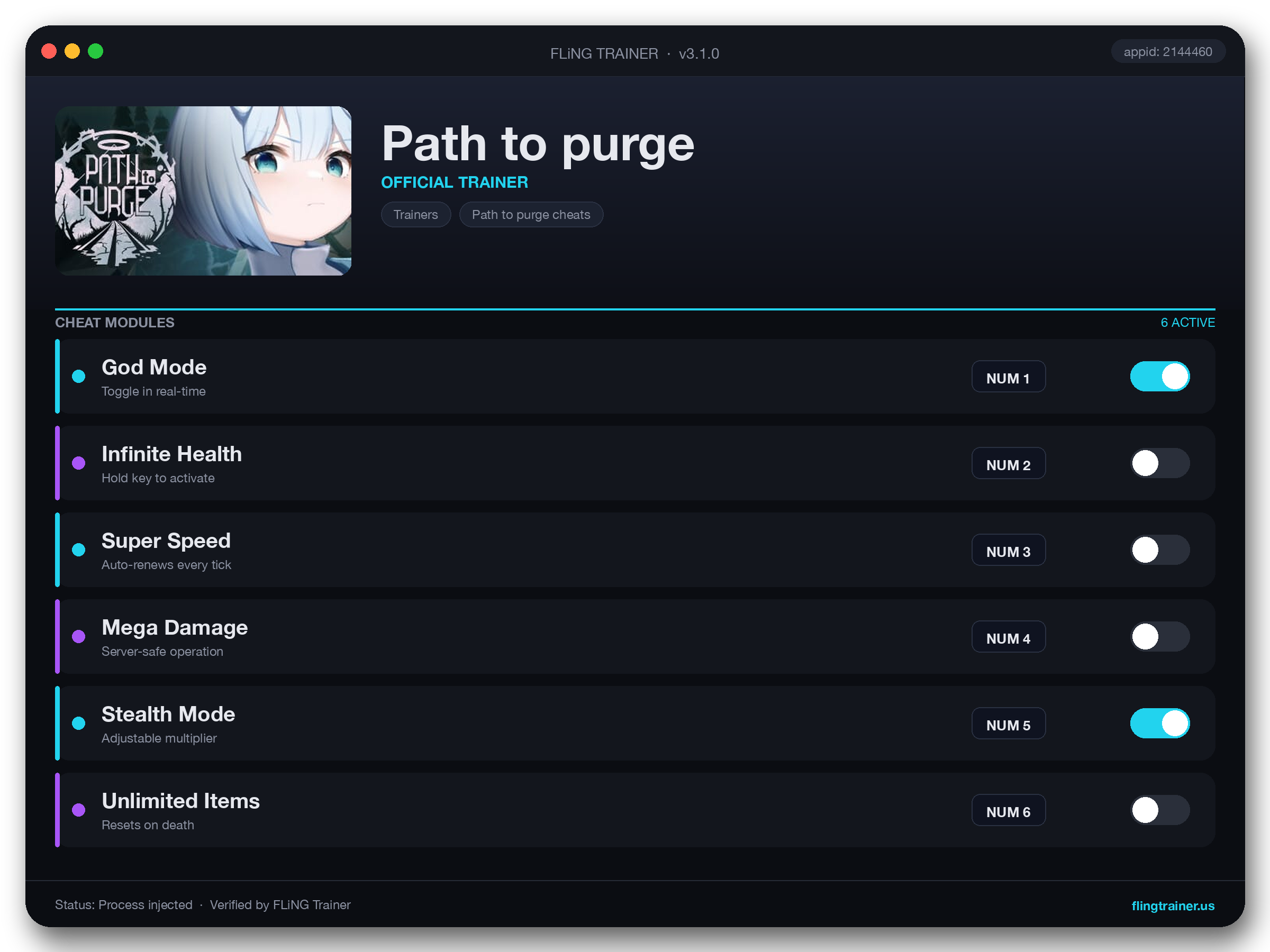 Path to purge Trainer interface