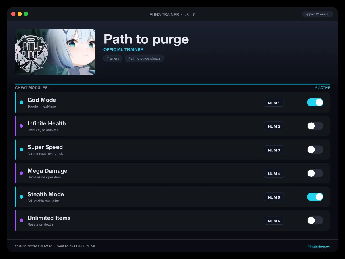 Path to purge Trainer interface