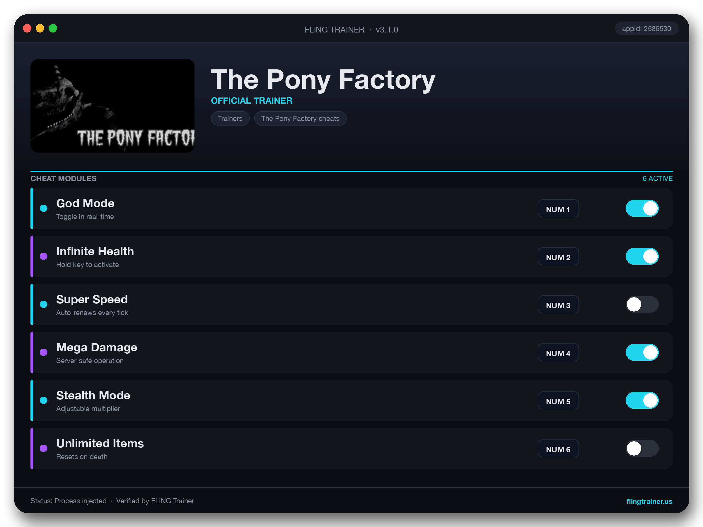 The Pony Factory Trainer interface