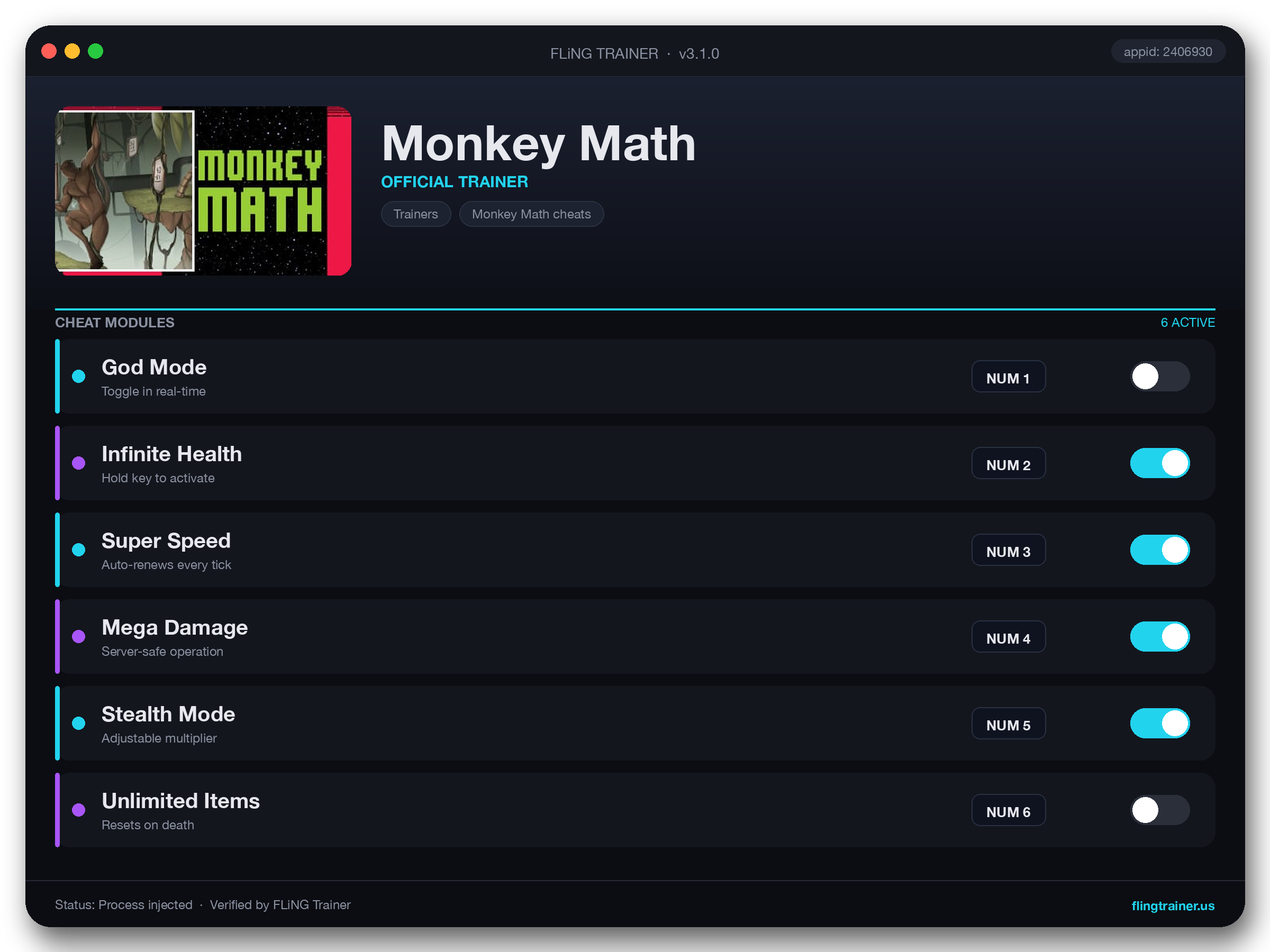Monkey Math Trainer interface