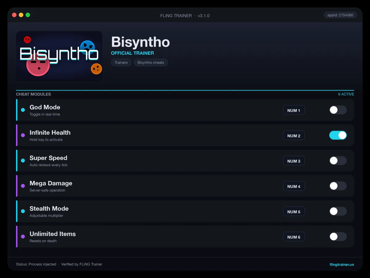 Bisyntho Trainer interface