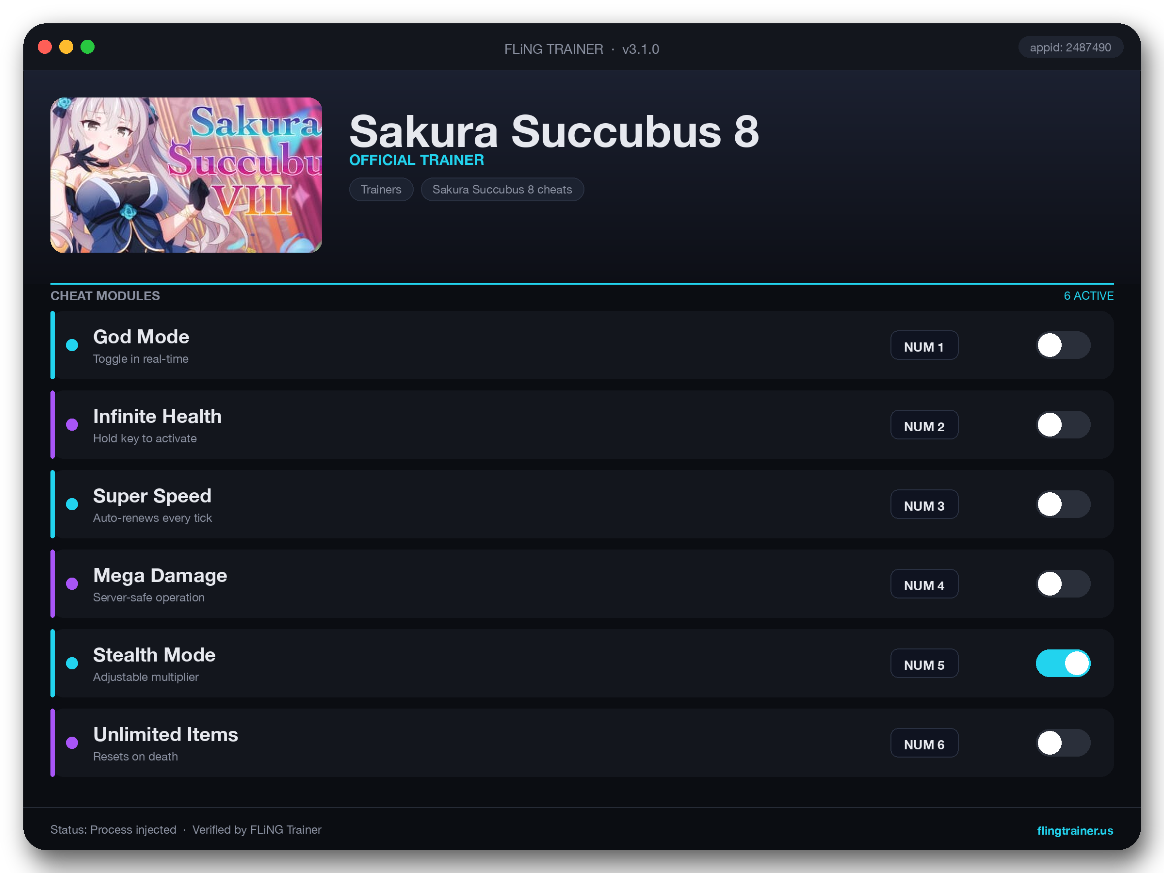 Sakura Succubus 8 Trainer interface
