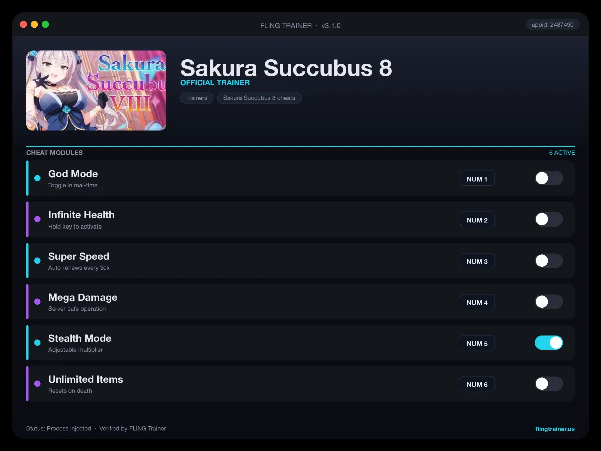 Sakura Succubus 8 Trainer interface
