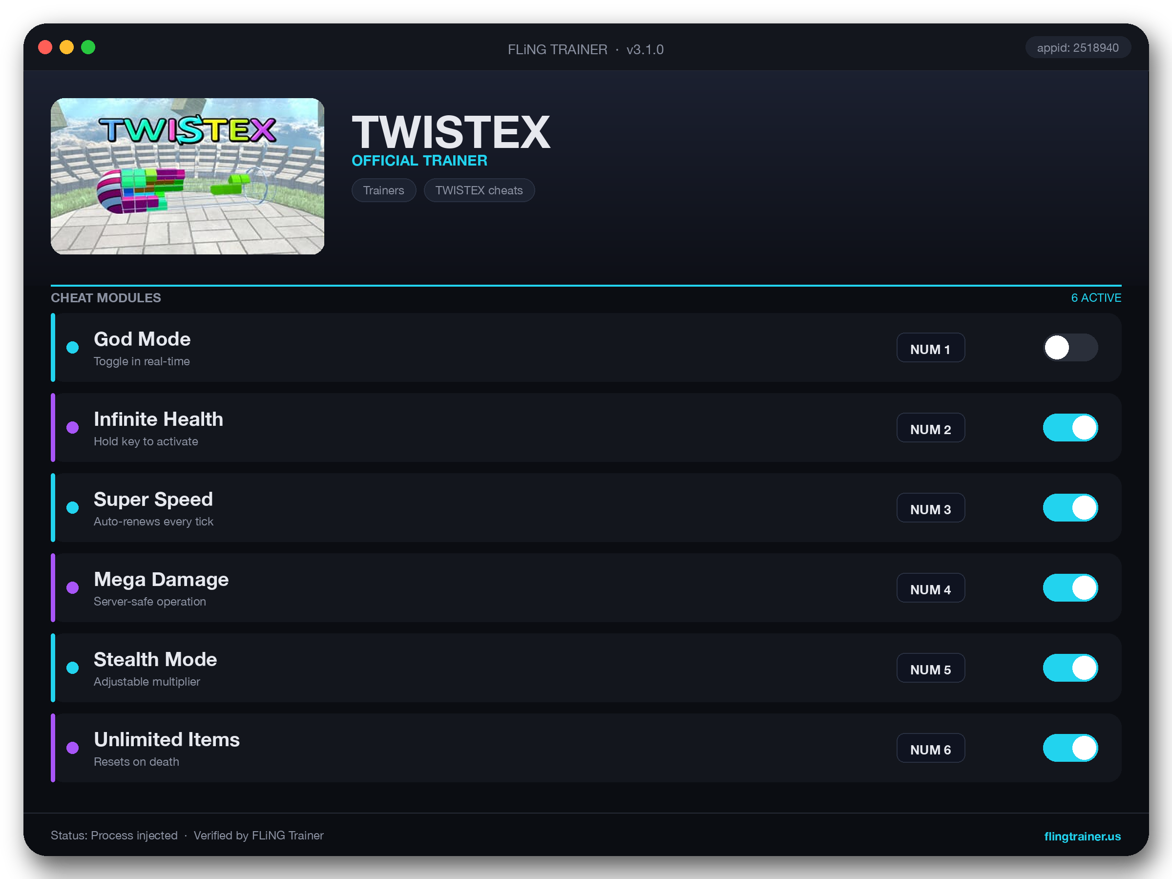 TWISTEX Trainer interface