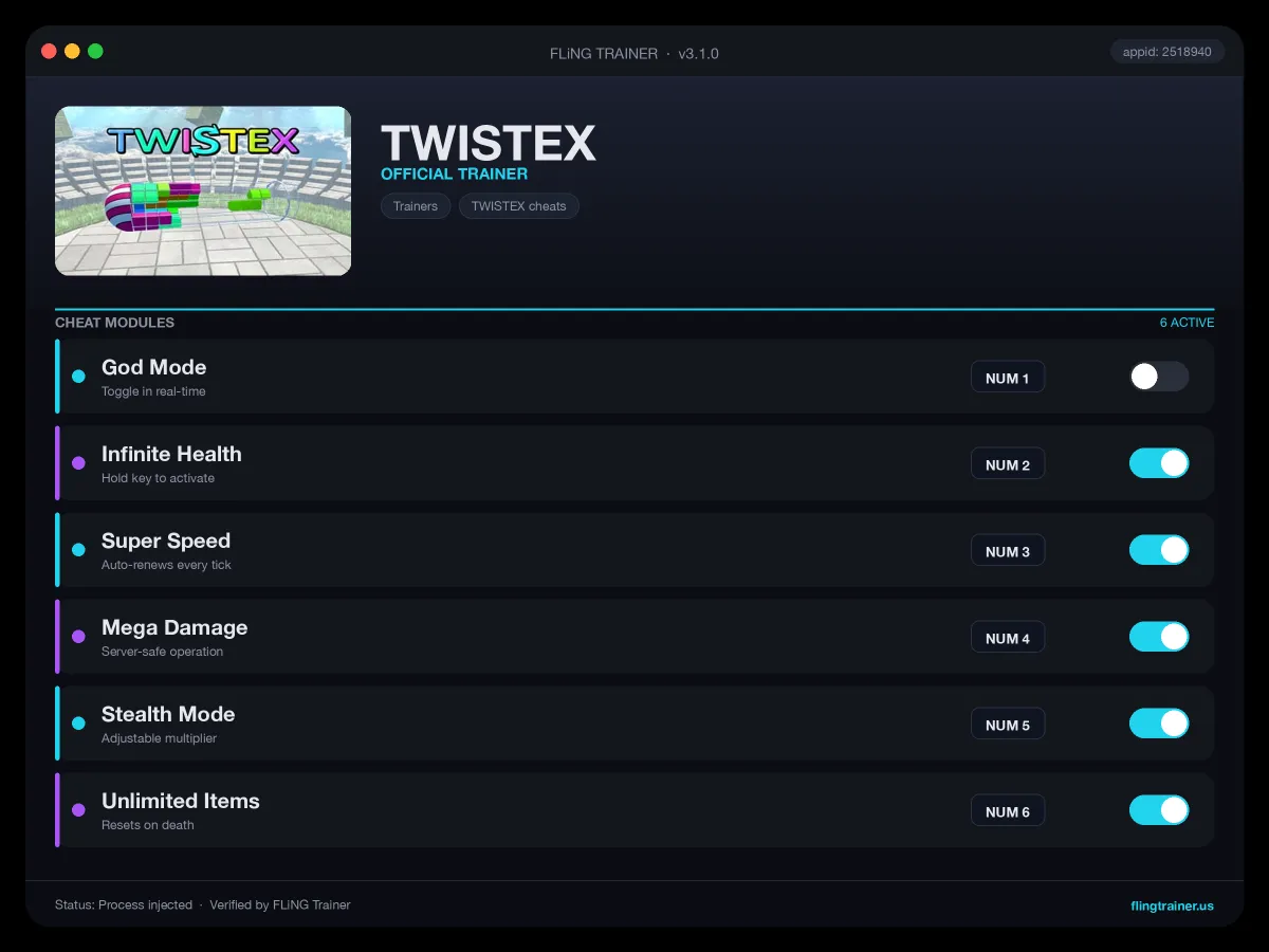 TWISTEX Trainer interface