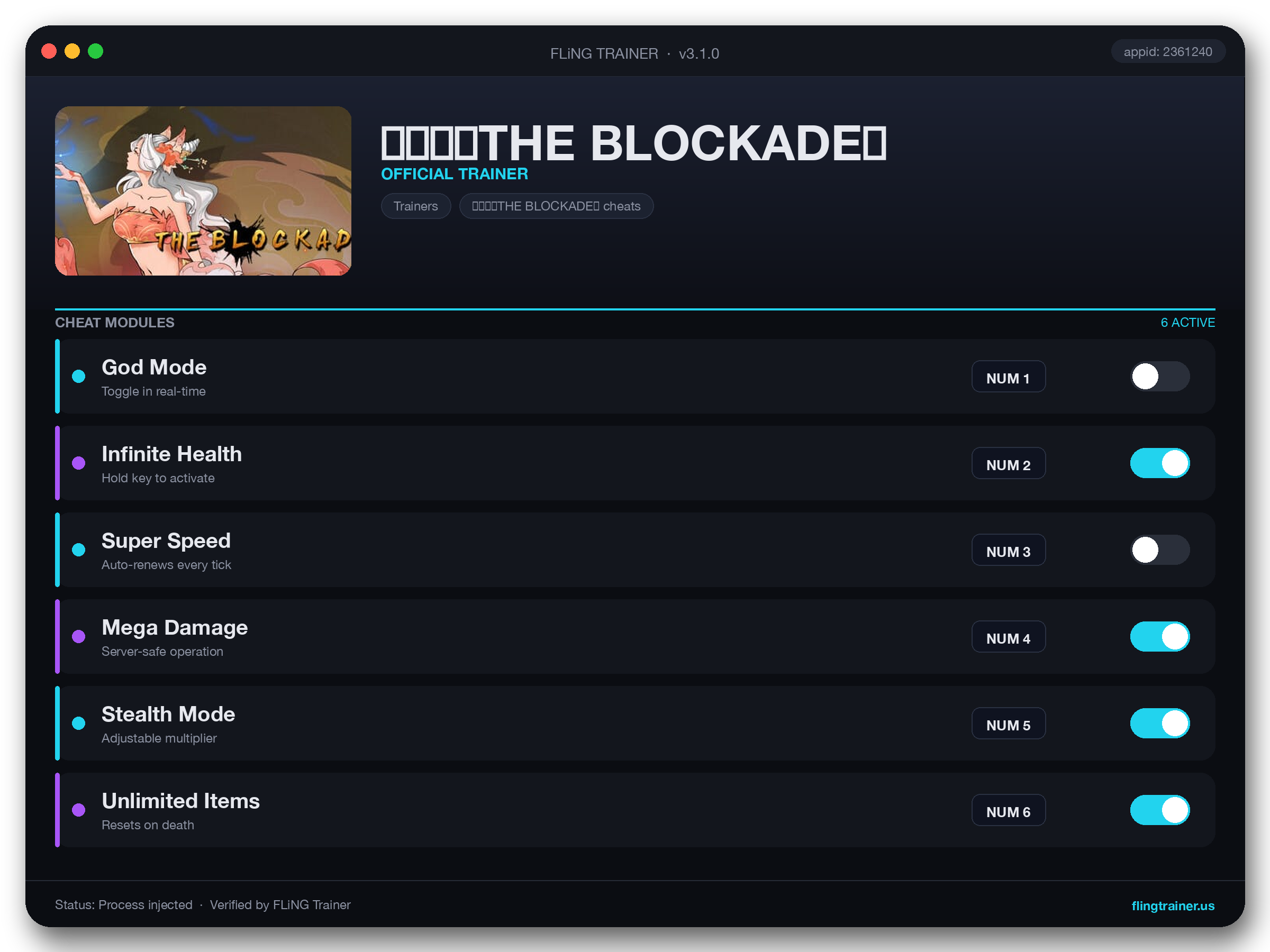 天神印(THE BLOCKADE) Trainer interface