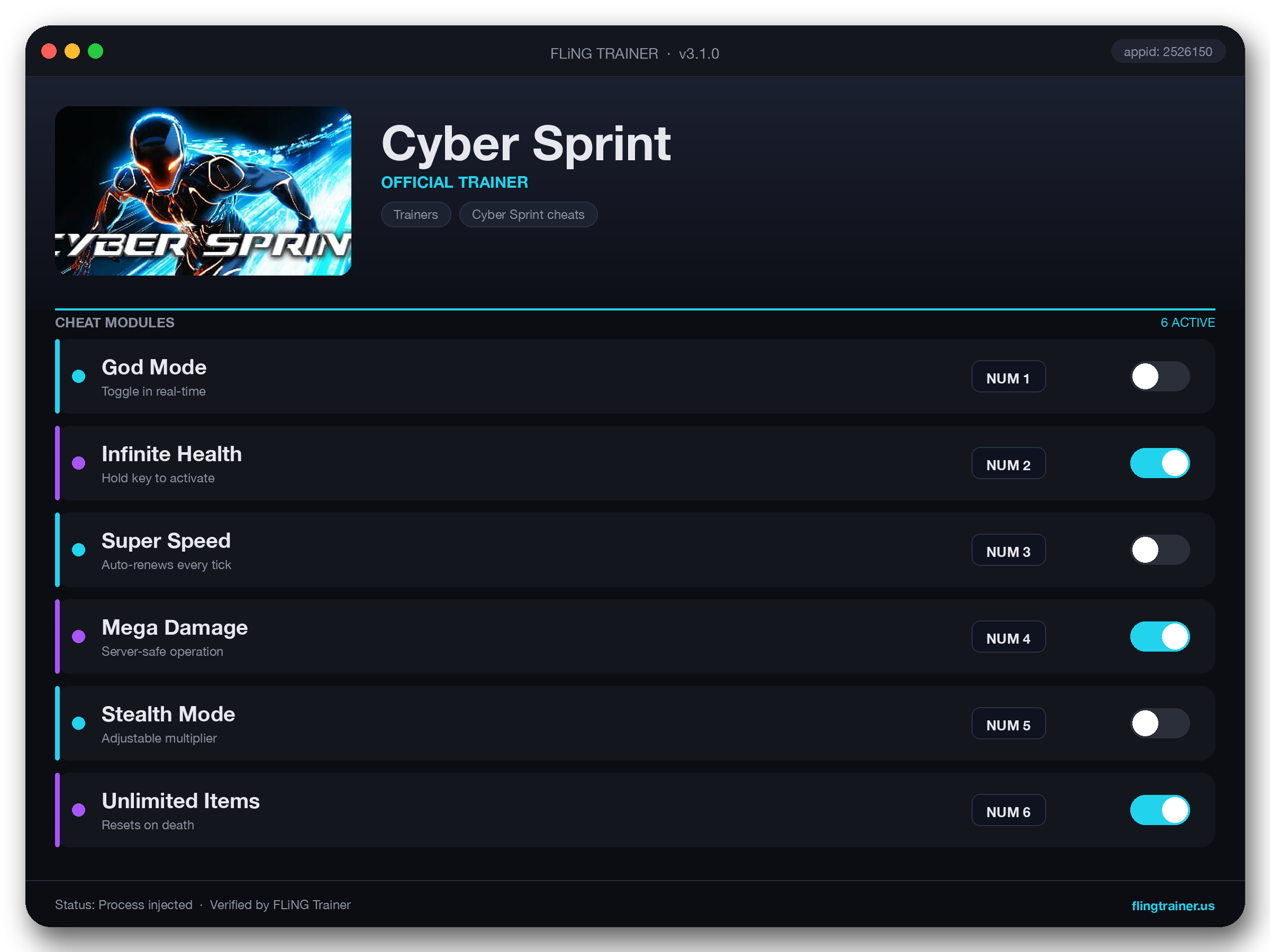 Cyber Sprint Trainer interface