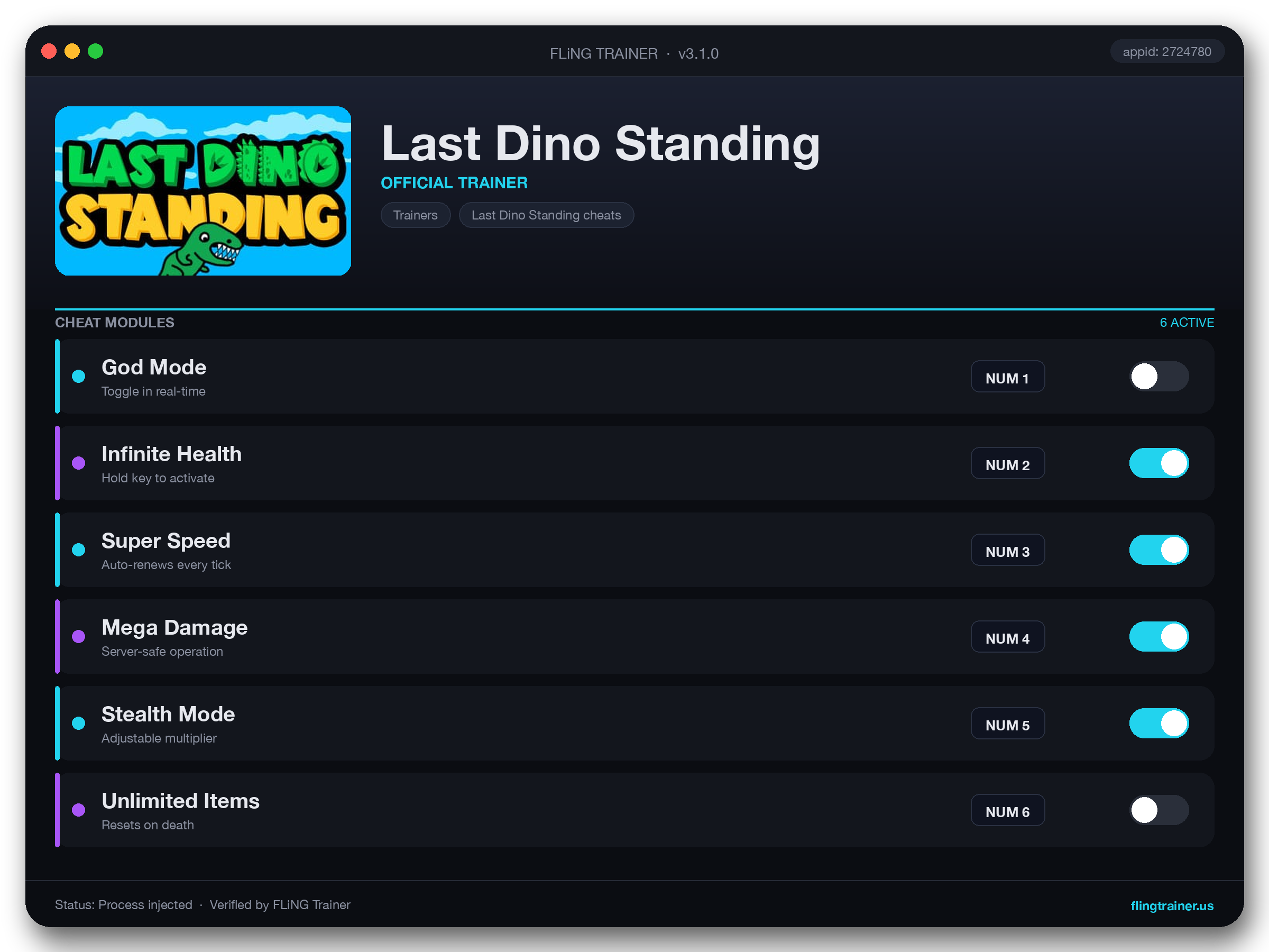 Last Dino Standing Trainer interface
